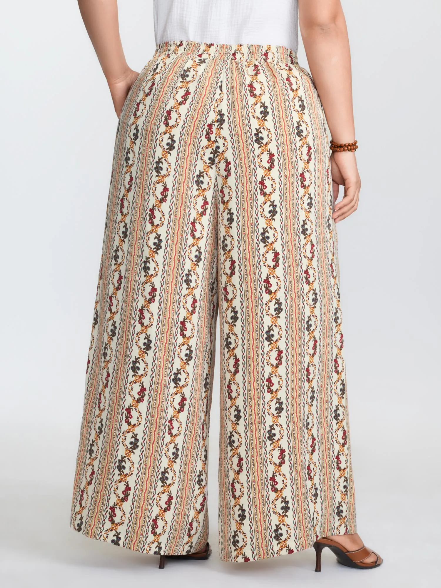 Geometric Stripe Print Pockets Straight-Leg Pants sold by Bloomchic product image thumbnail 5