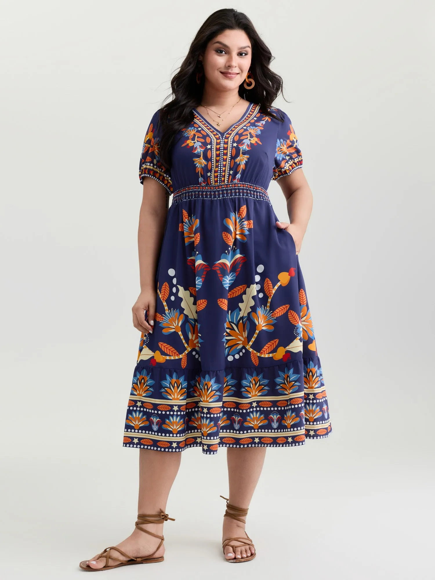 Supersoft Bright Floral Print Midi Dress sold by Bloomchic product image thumbnail 3
