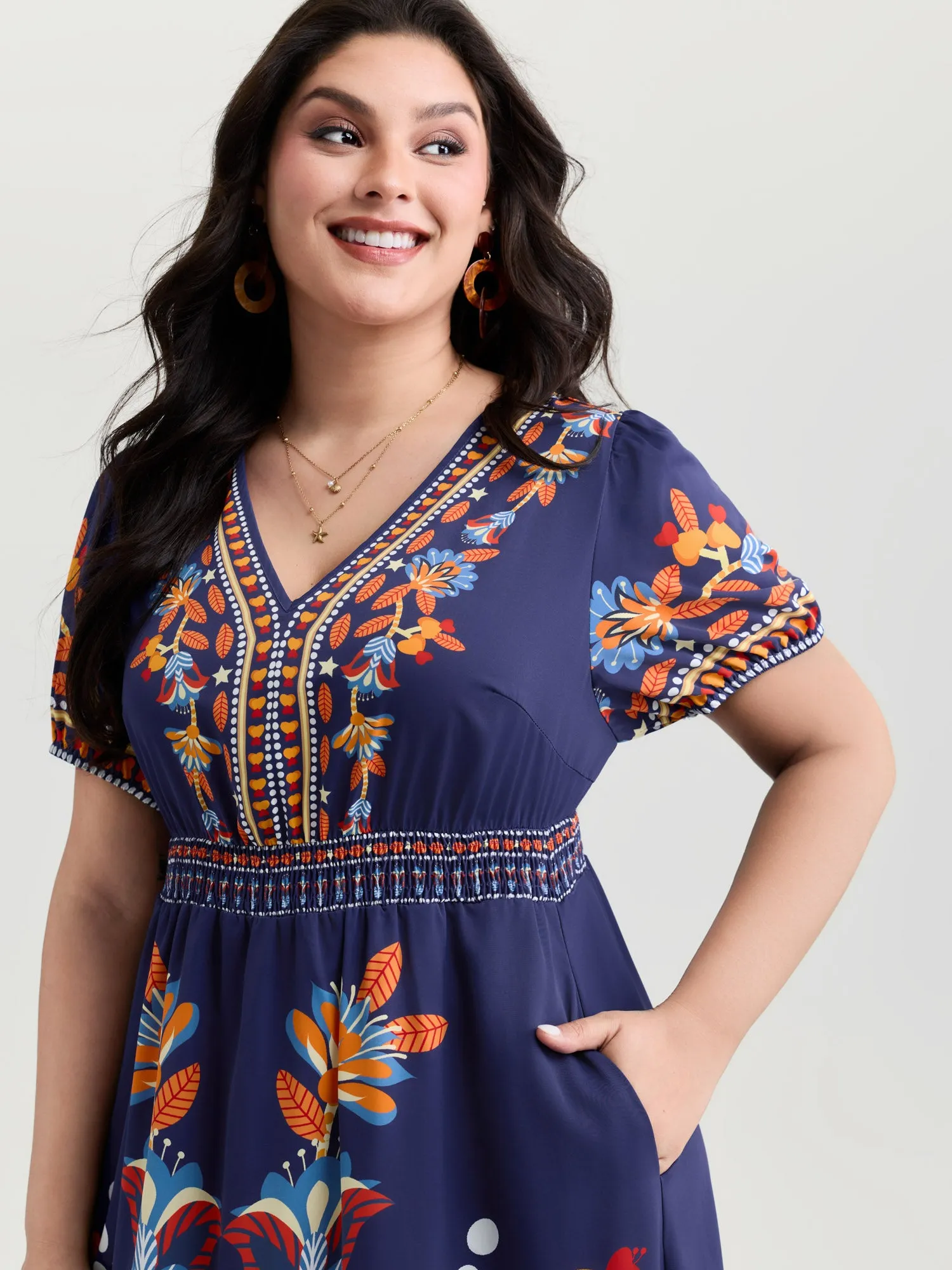 Supersoft Bright Floral Print Midi Dress sold by Bloomchic product image thumbnail 2