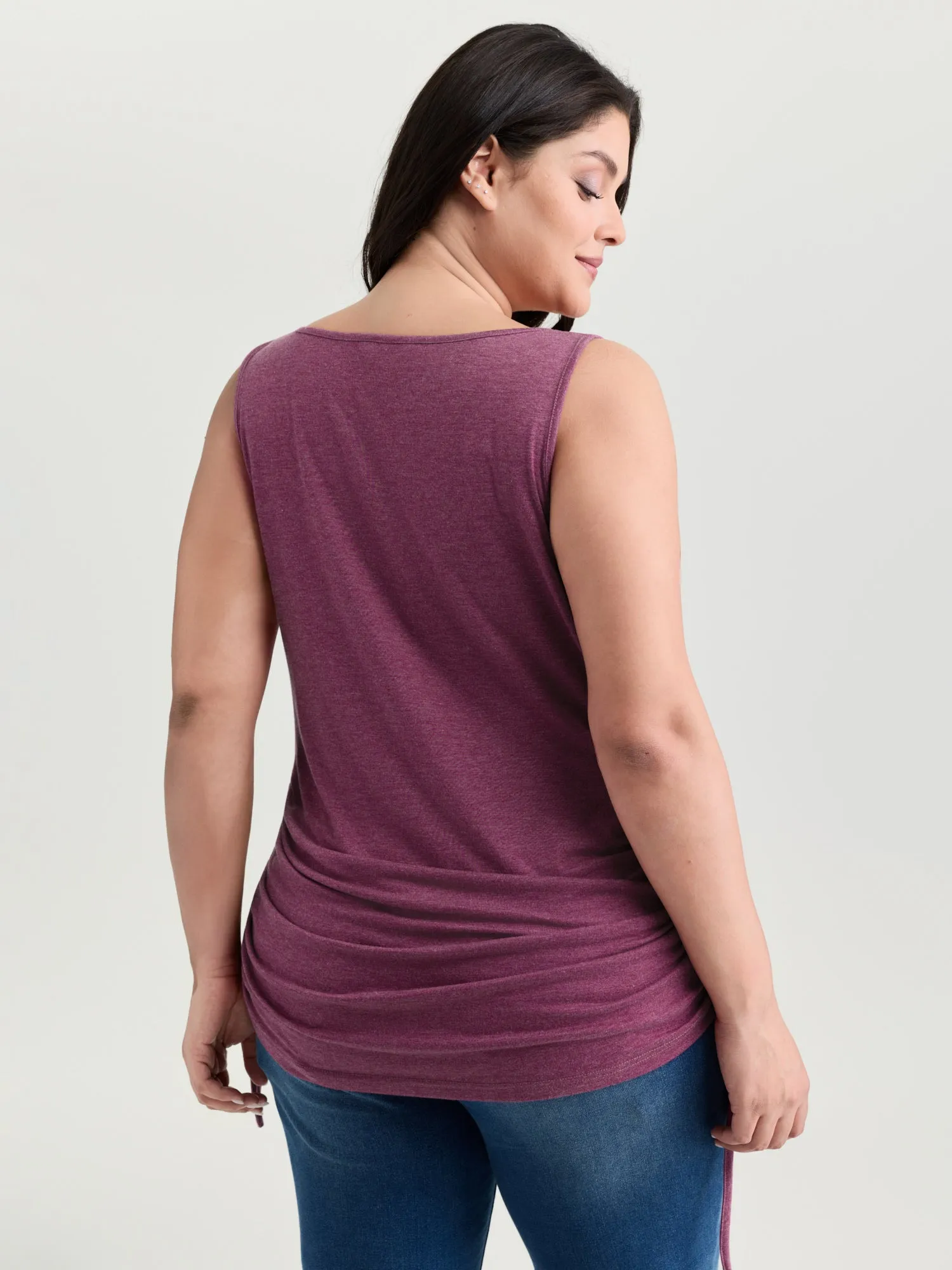 Supersoft Drawstring Ruched Scoop Neckline Tank Top sold by Bloomchic product image thumbnail 4