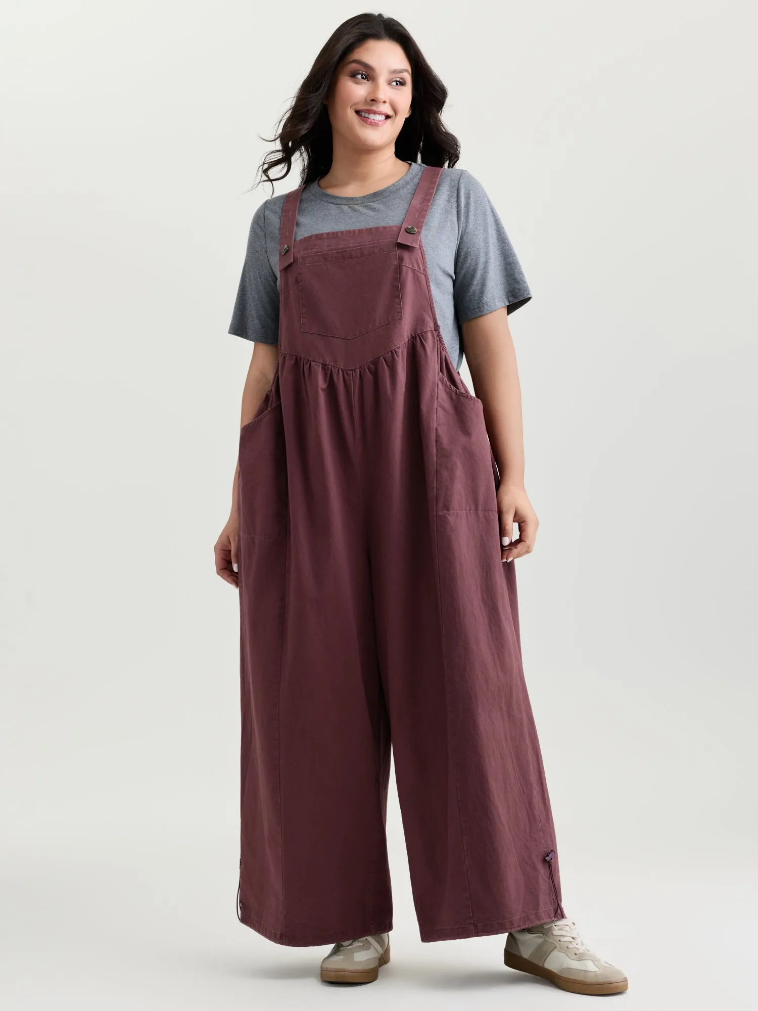 Pure Cotton Washed Distressed Adjustable Overall Jumpsuit sold by Bloomchic product image thumbnail 3