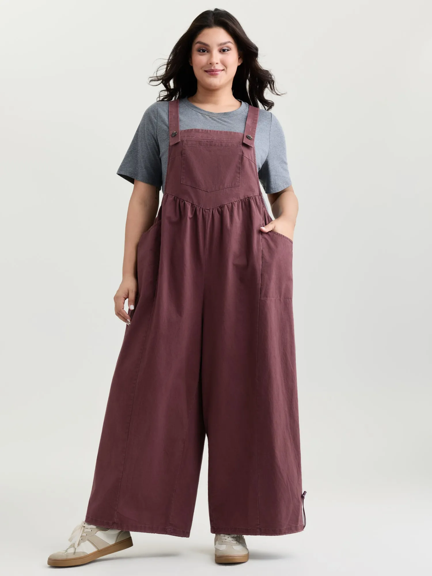 Pure Cotton Washed Distressed Adjustable Overall Jumpsuit sold by Bloomchic
