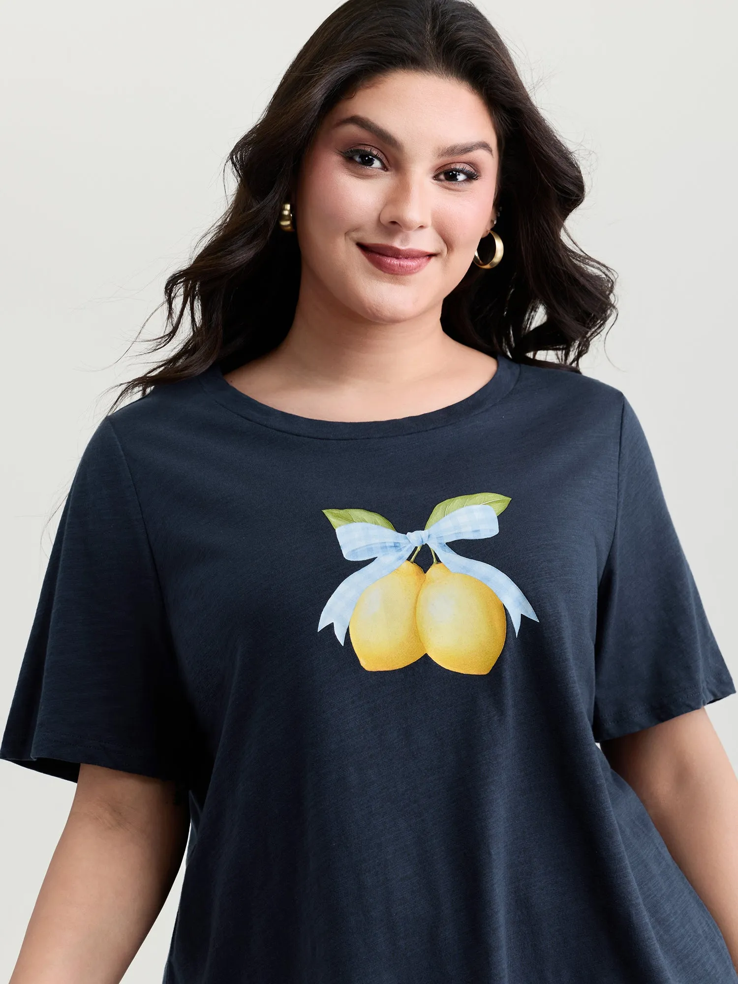 Pure Cotton Fresh Lemon Print T-Shirt sold by Bloomchic
