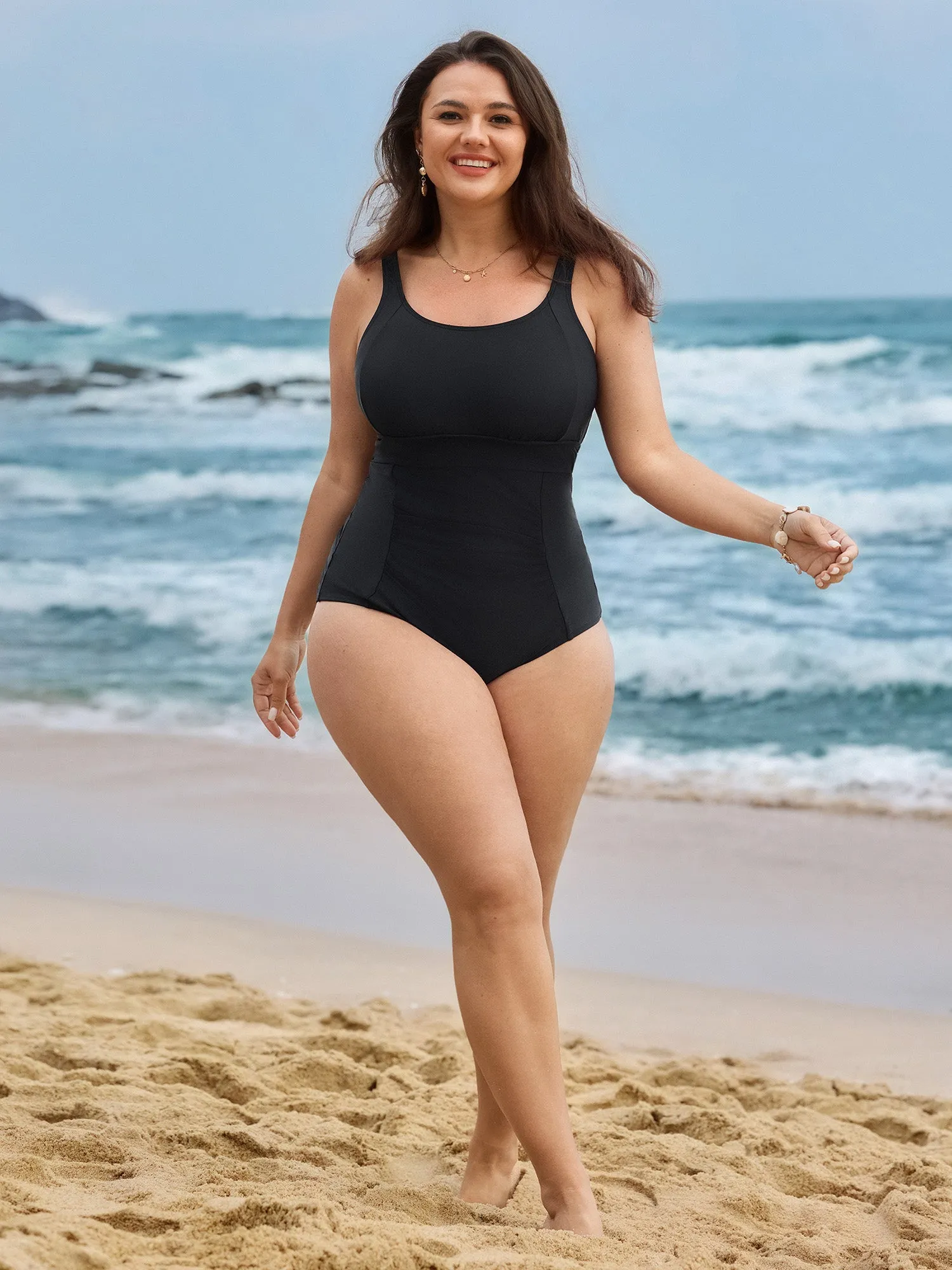 Back-Tie Tummy-Control One-Piece Swimsuit sold by Bloomchic product image thumbnail 3