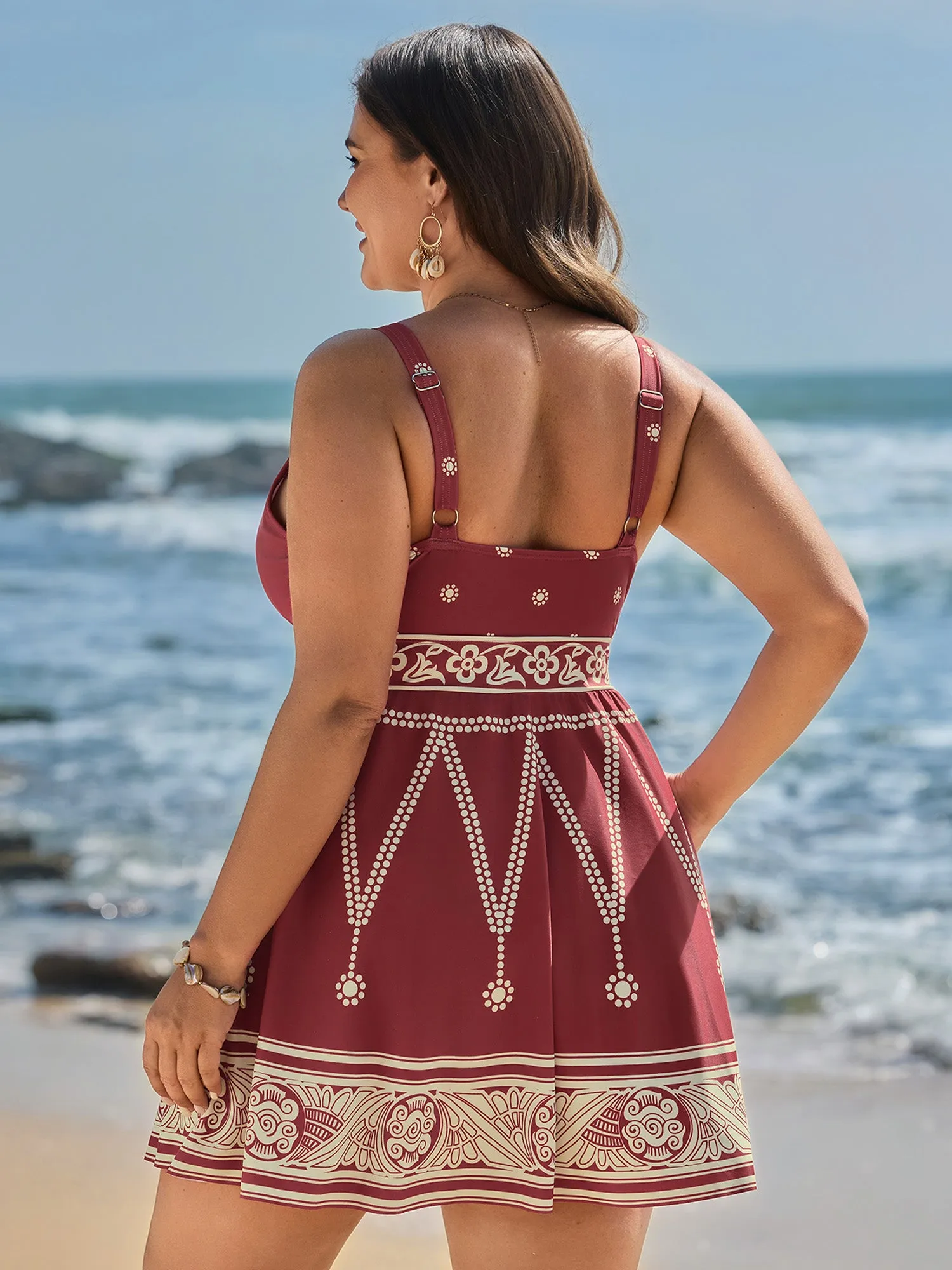 Boho Print Surplice Neckline Swim Dress sold by Bloomchic product image thumbnail 5