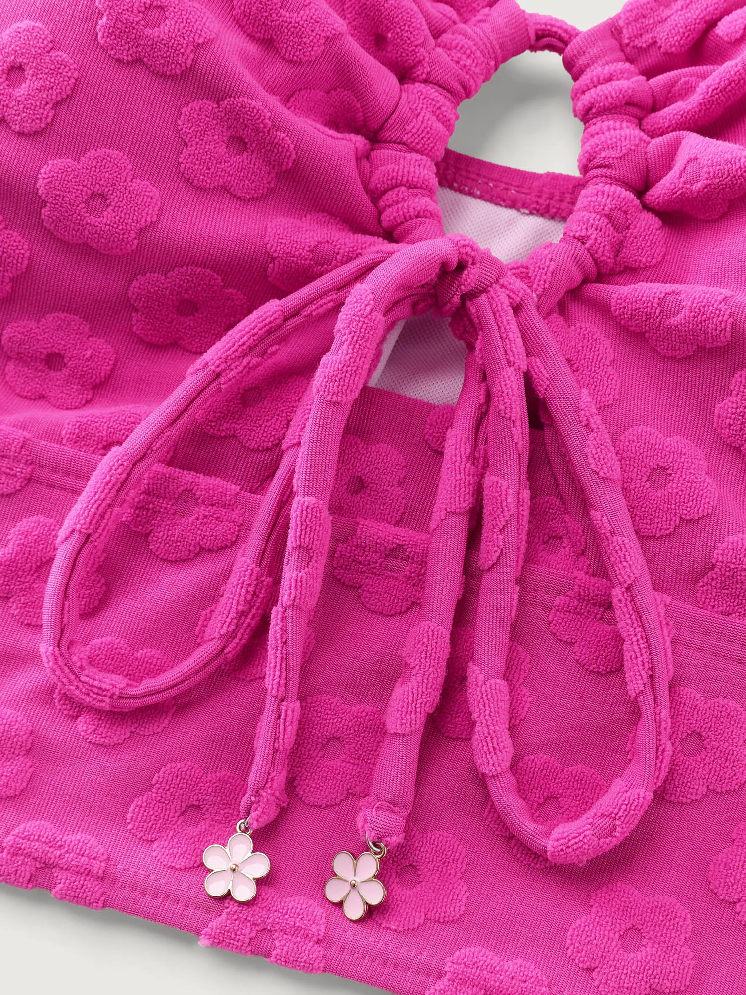 Cut-Out Front-Tie Textured Swim Top sold by Bloomchic product image thumbnail 5