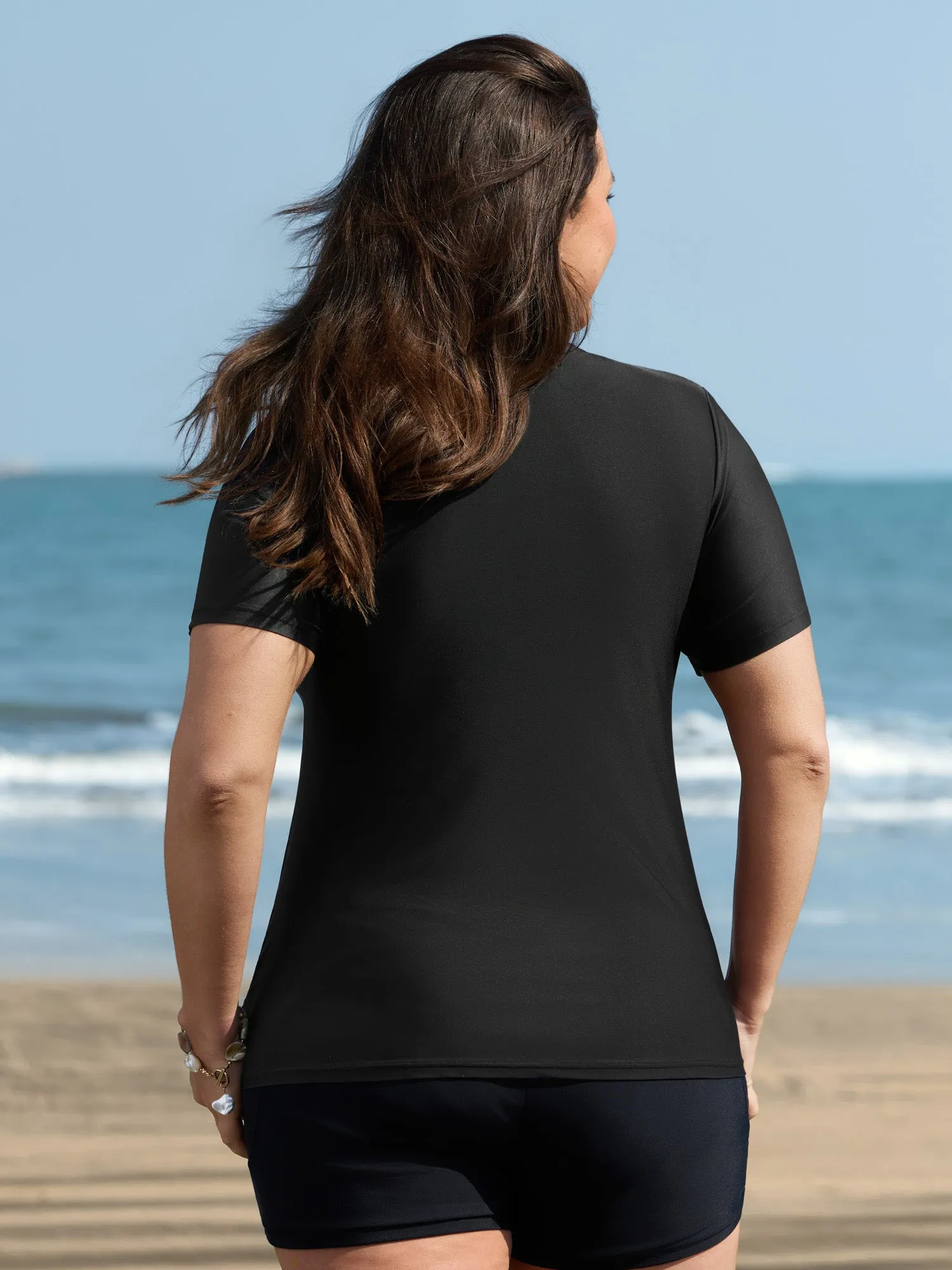 Paradise For Life Graphic Slim-Fit Swim Top sold by Bloomchic product image thumbnail 3