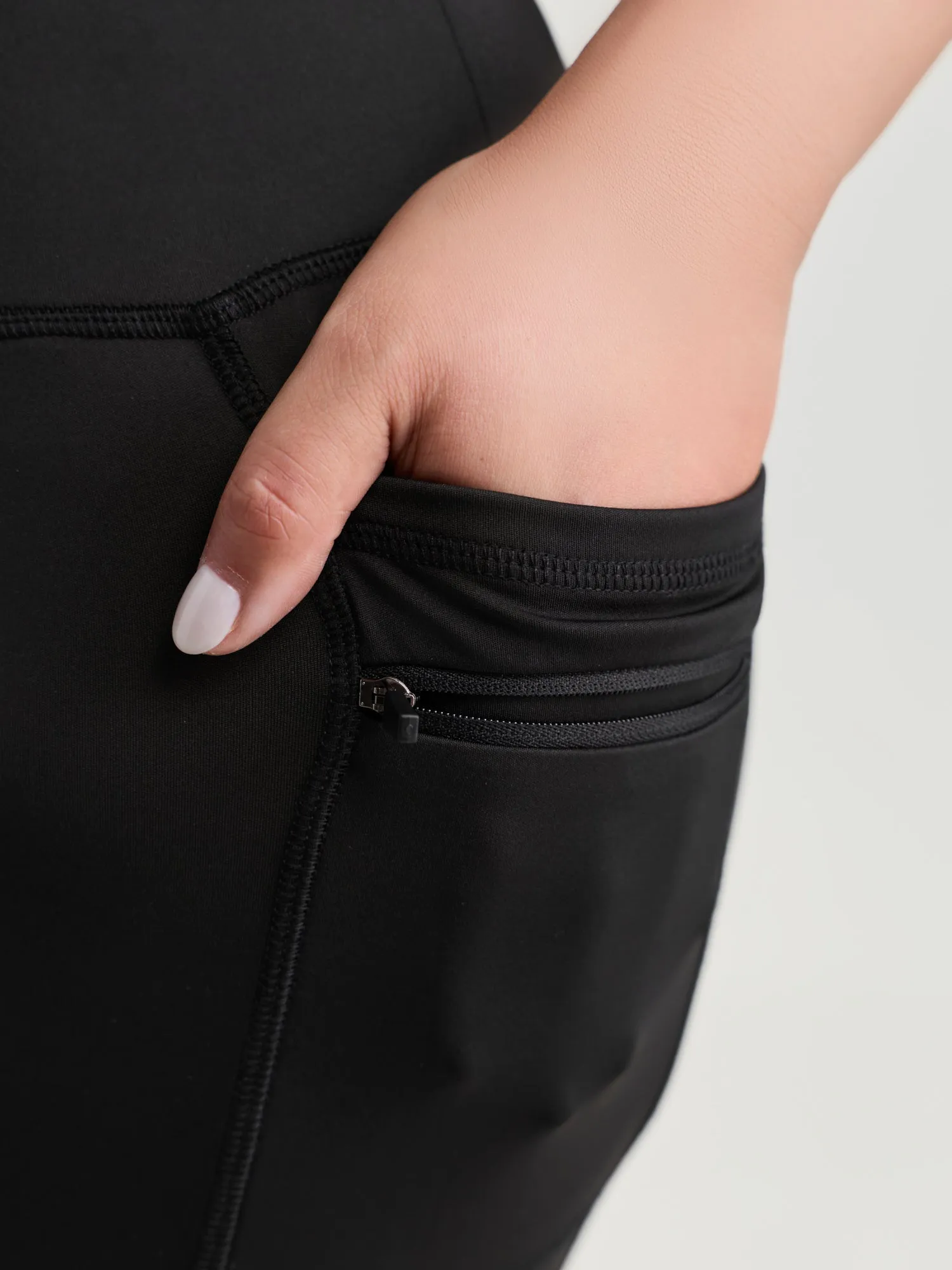 Stretchy Back Zipper Pockets Leggings sold by Bloomchic product image thumbnail 4