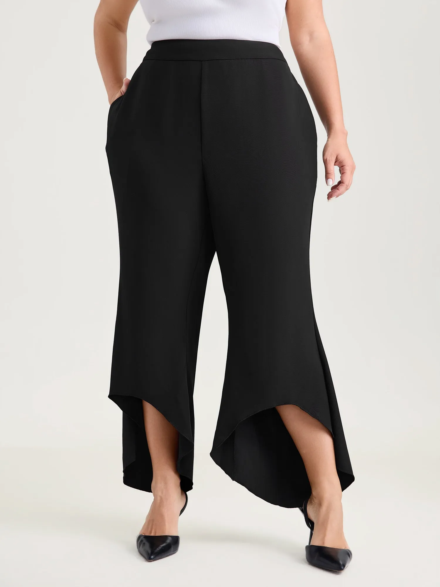 Lotus Leaf Hem Flared Hem Pants sold by Bloomchic product image thumbnail 2