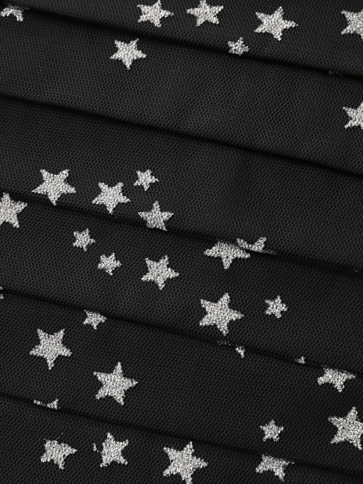Star Moon Mesh Sequin Fit And Flare Mini Dress sold by Bloomchic product image thumbnail 5