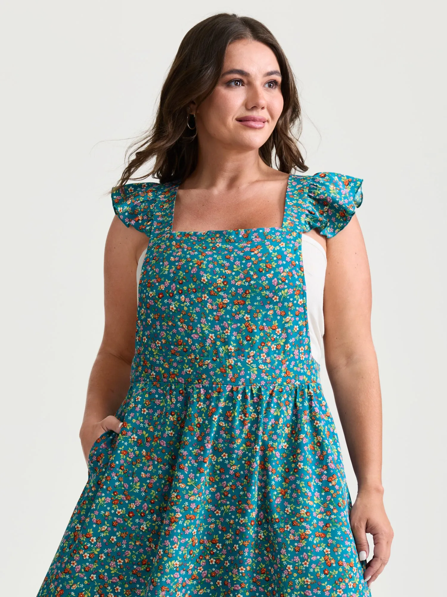 Vibrant Floral Print Open-Back Midi Dress sold by Bloomchic product image thumbnail 3