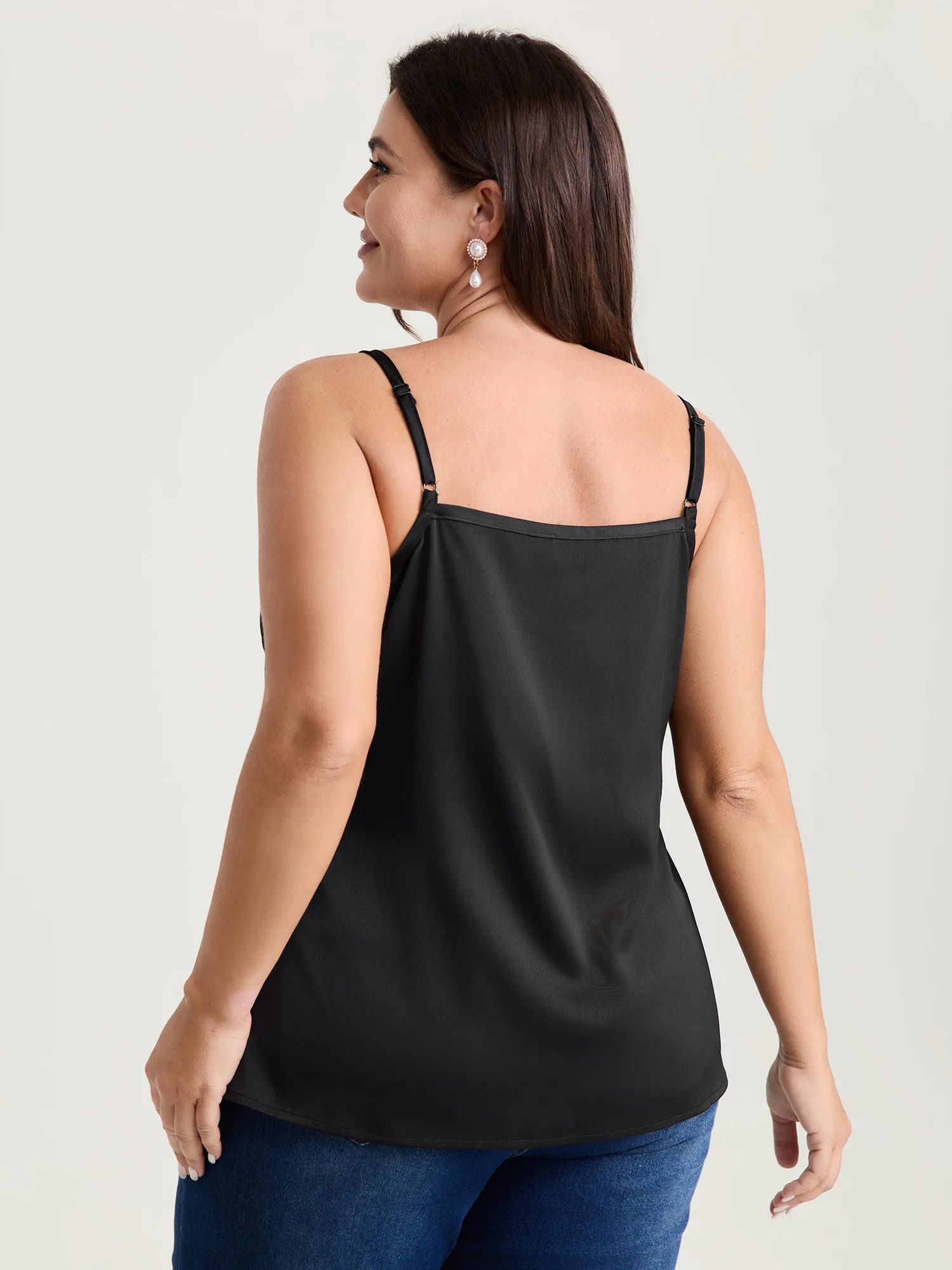 Flirty Lace Neckline Plain Tank Top sold by Bloomchic product image thumbnail 4