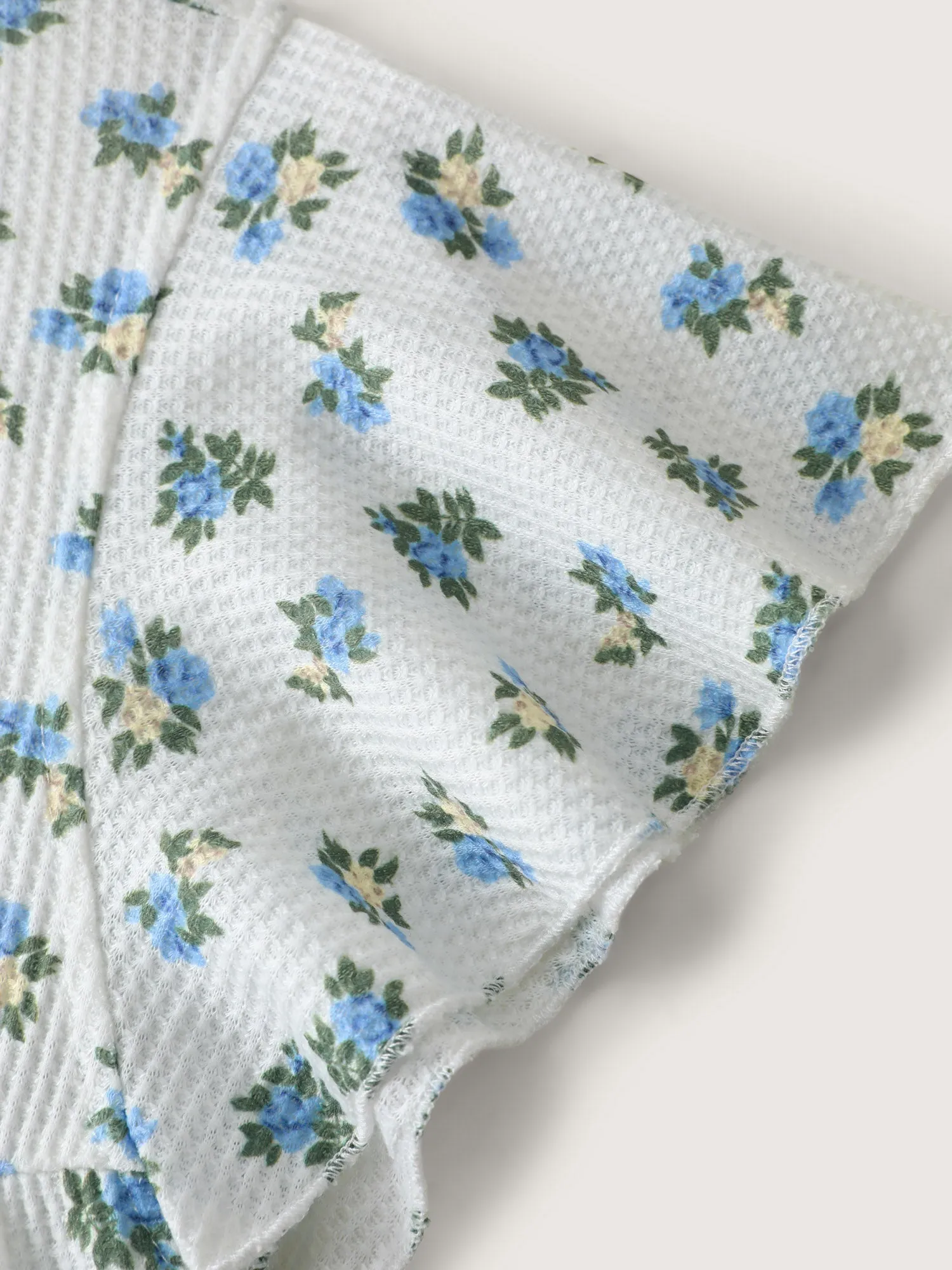 Floral Print Ruffled Sleeve Tiered Knit Top sold by Bloomchic product image thumbnail 5