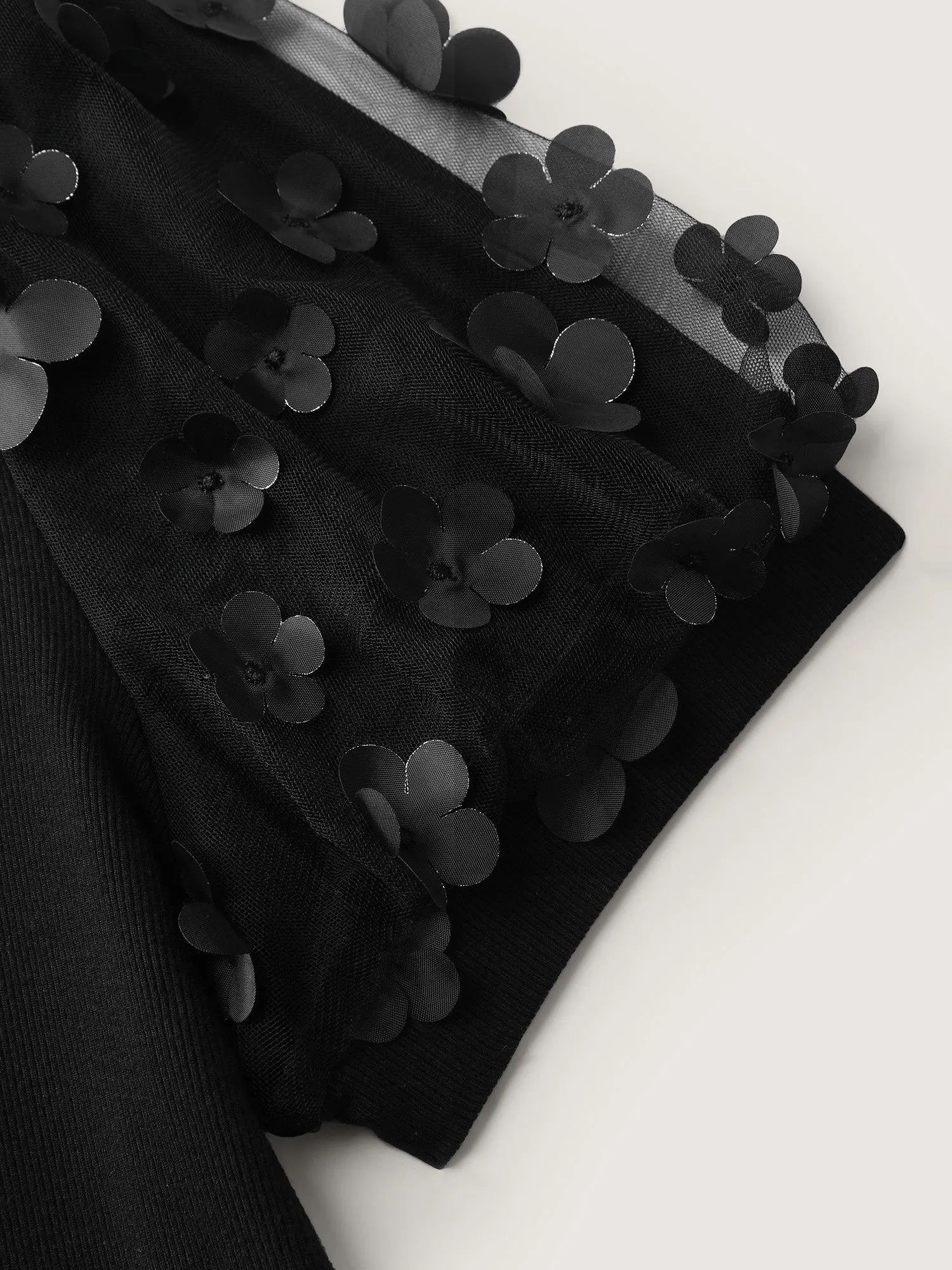 Floral Textured Sheer Sleeve V-Neck Blouse sold by Bloomchic product image thumbnail 5