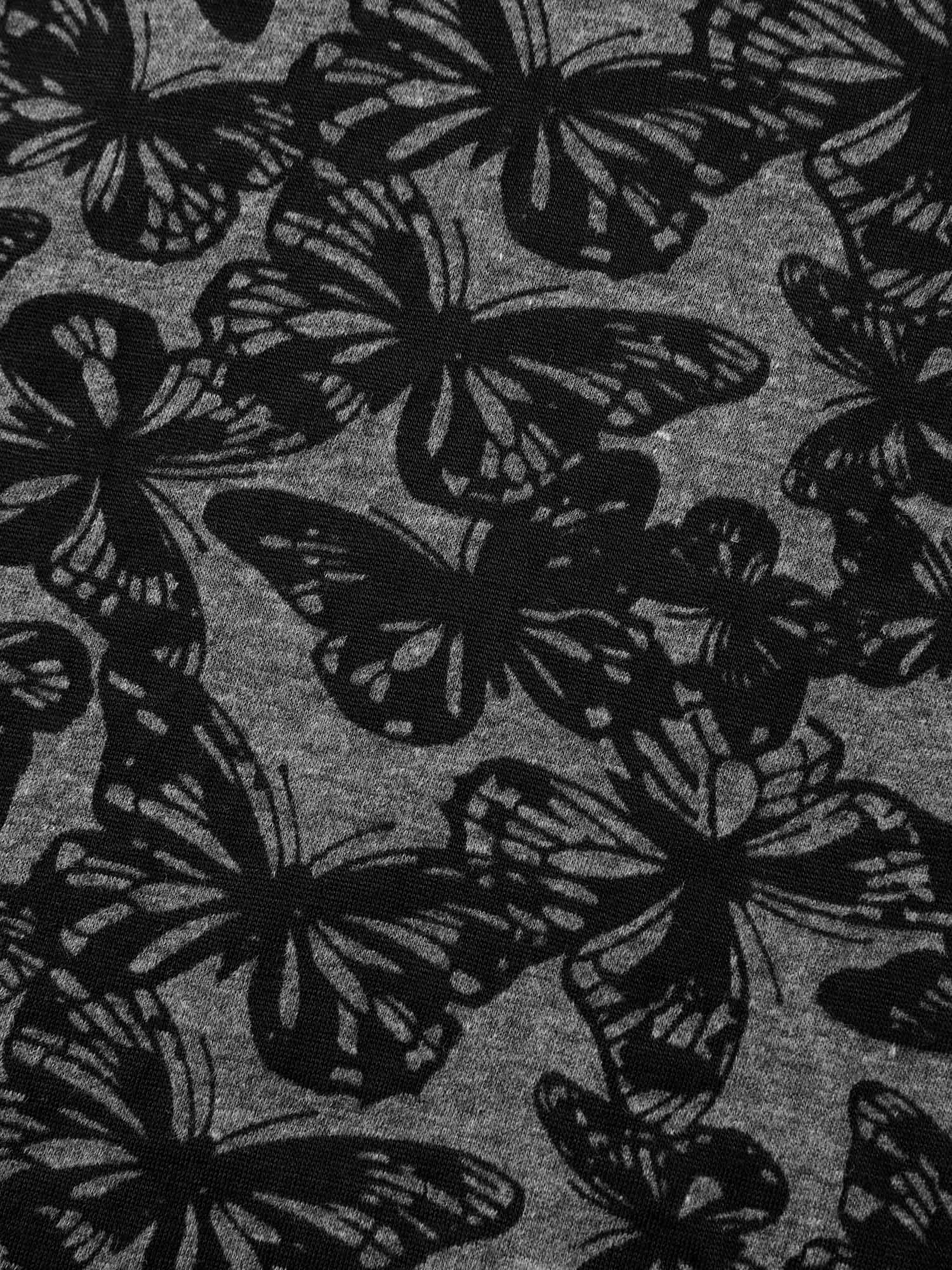 Textured Butterfly Pattern V-Neck T-Shirt sold by Bloomchic product image thumbnail 5