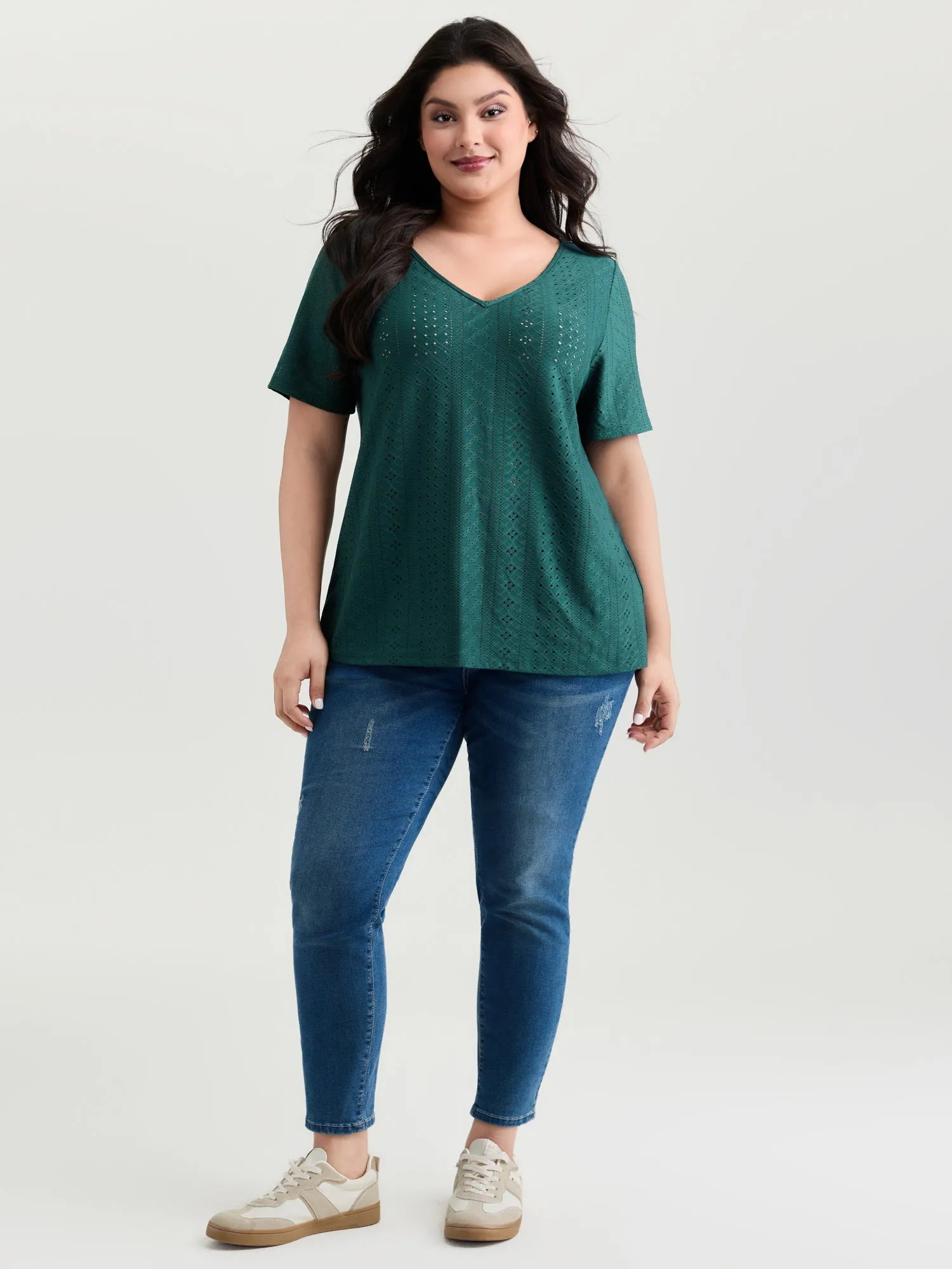 Textured Flared Sleeve Round Neck Knit Top sold by Bloomchic product image thumbnail 3