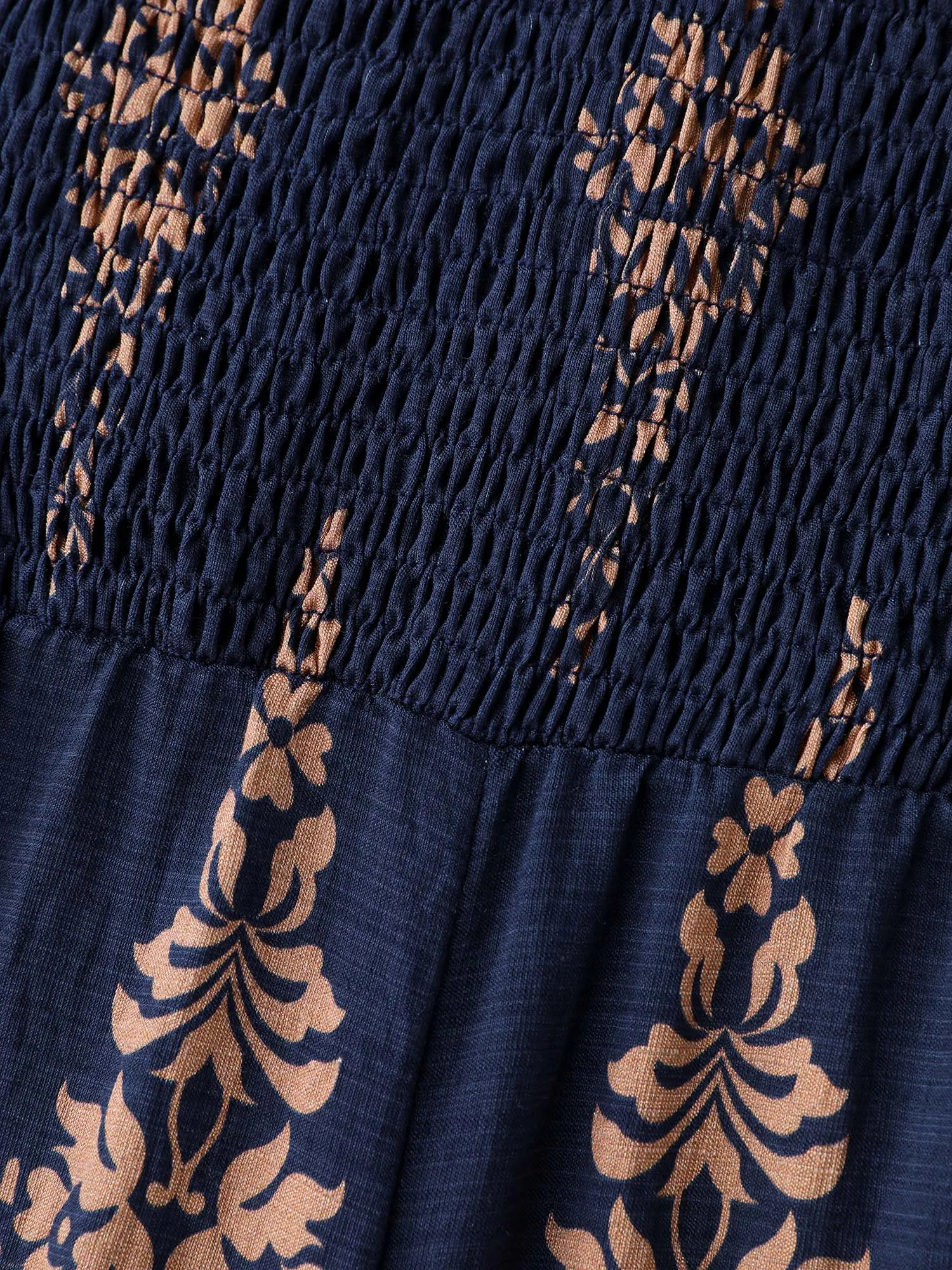 Geometric Print Waist-Defining Shirred Jumpsuit sold by Bloomchic product image thumbnail 5