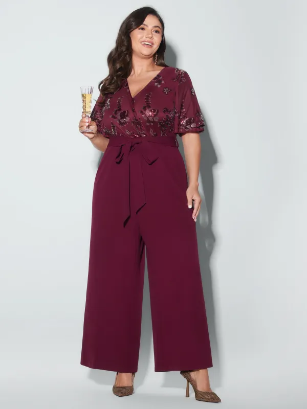 Sweet Floral Print Waist-Tie Jumpsuit made by Bloomchic