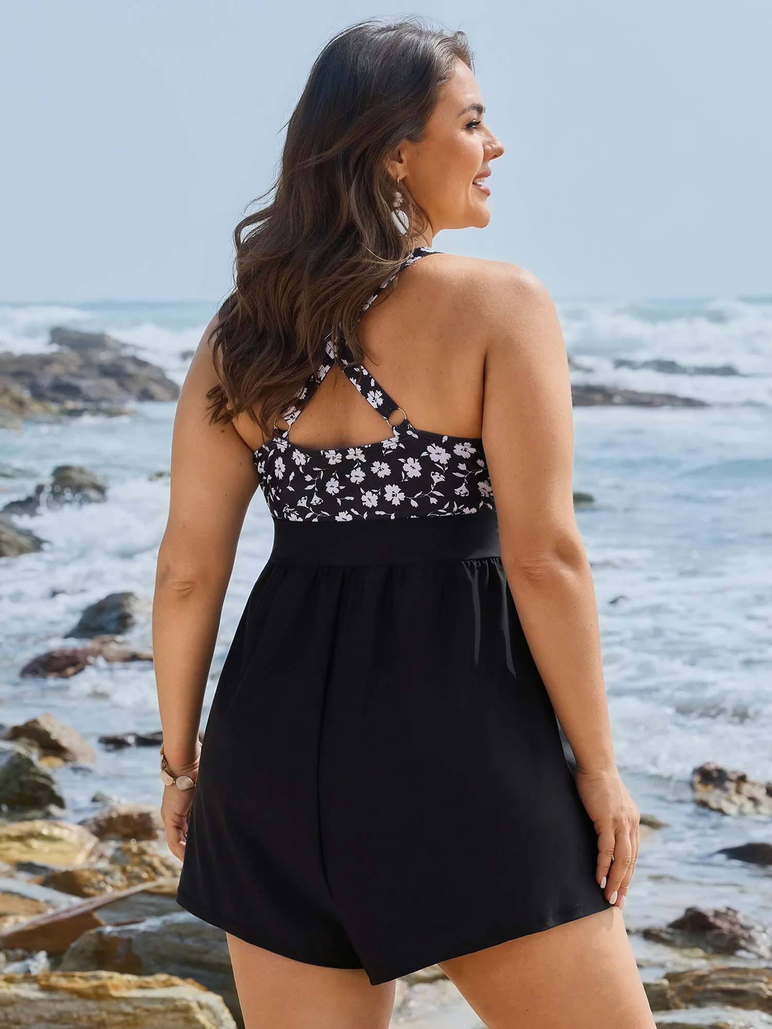 Ditsy Floral Print Side-Tie One-Piece Swimsuit sold by Bloomchic product image thumbnail 5