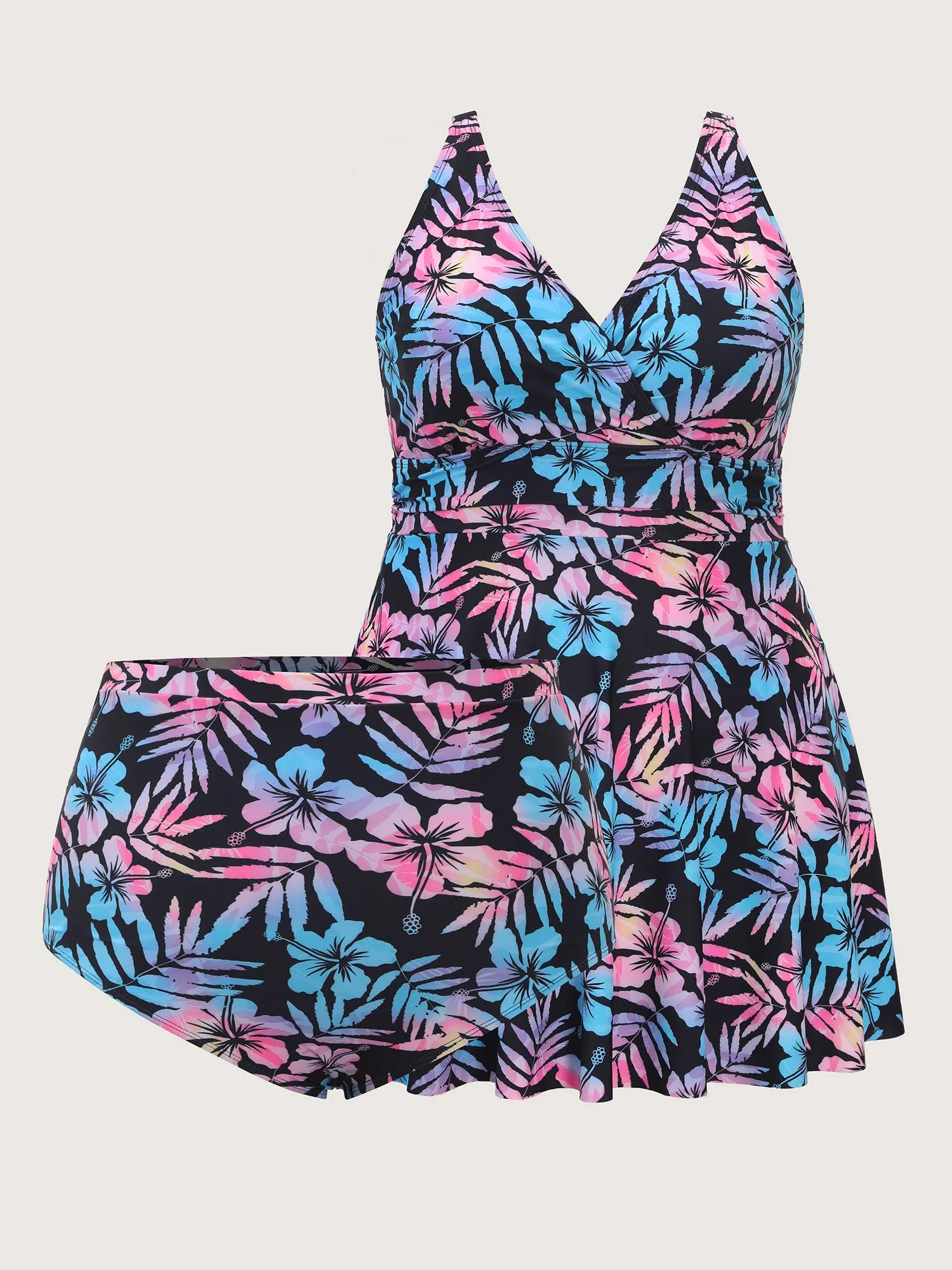 Tropical Floral Color Contrast Pocket Swim Dress sold by Bloomchic product image thumbnail 5