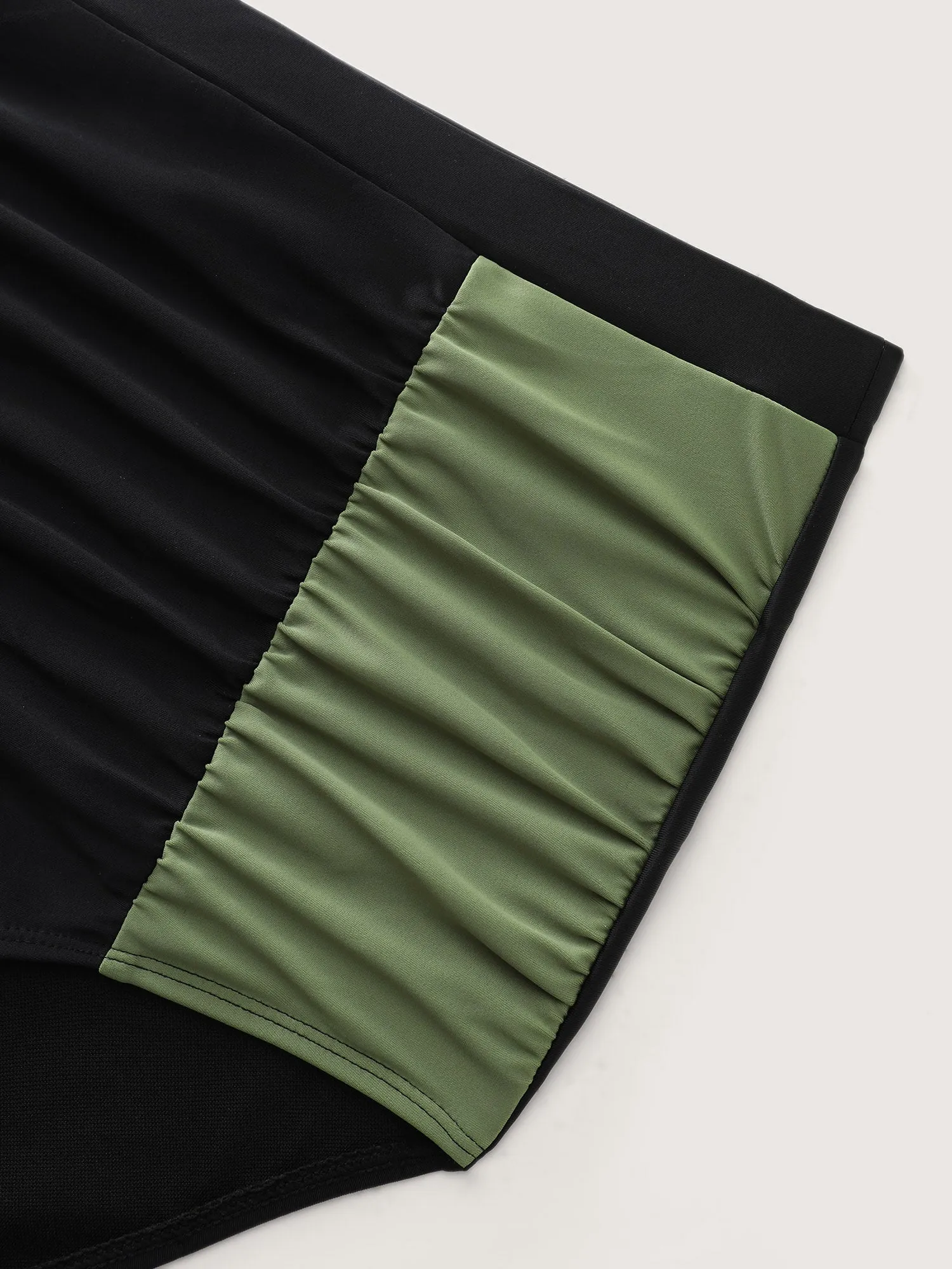 Shrink Pleated High-Waisted Contrast Swim Bottoms sold by Bloomchic product image thumbnail 5