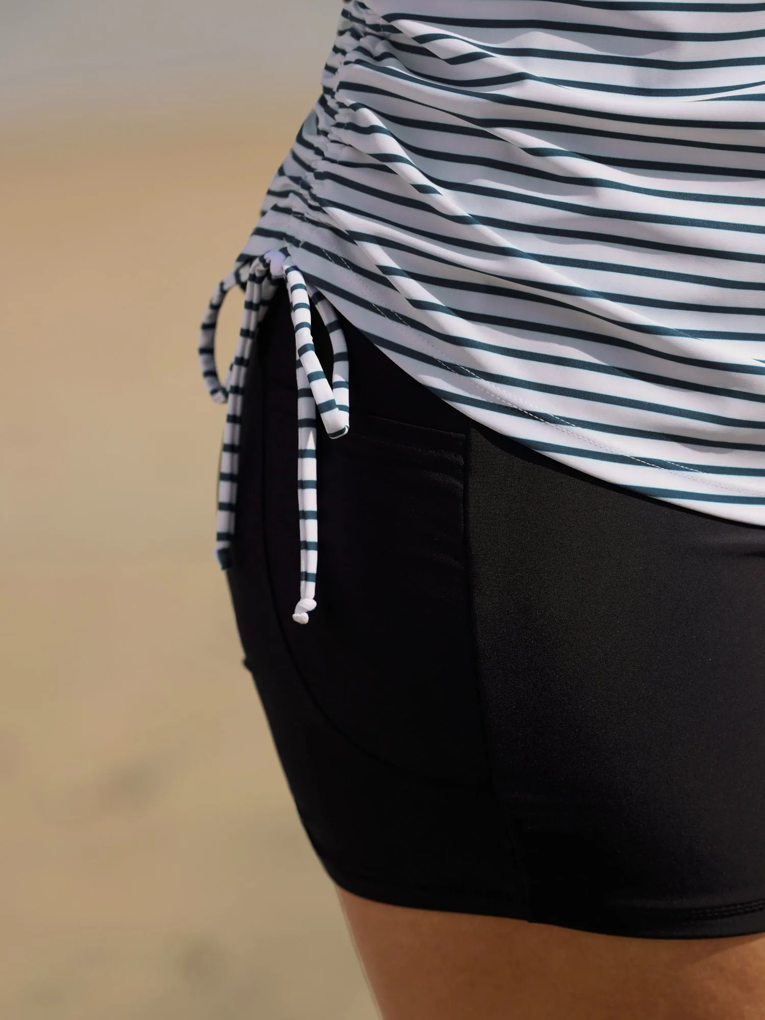 Striped Print UPF 50+ Protection Swim Top sold by Bloomchic product image thumbnail 3