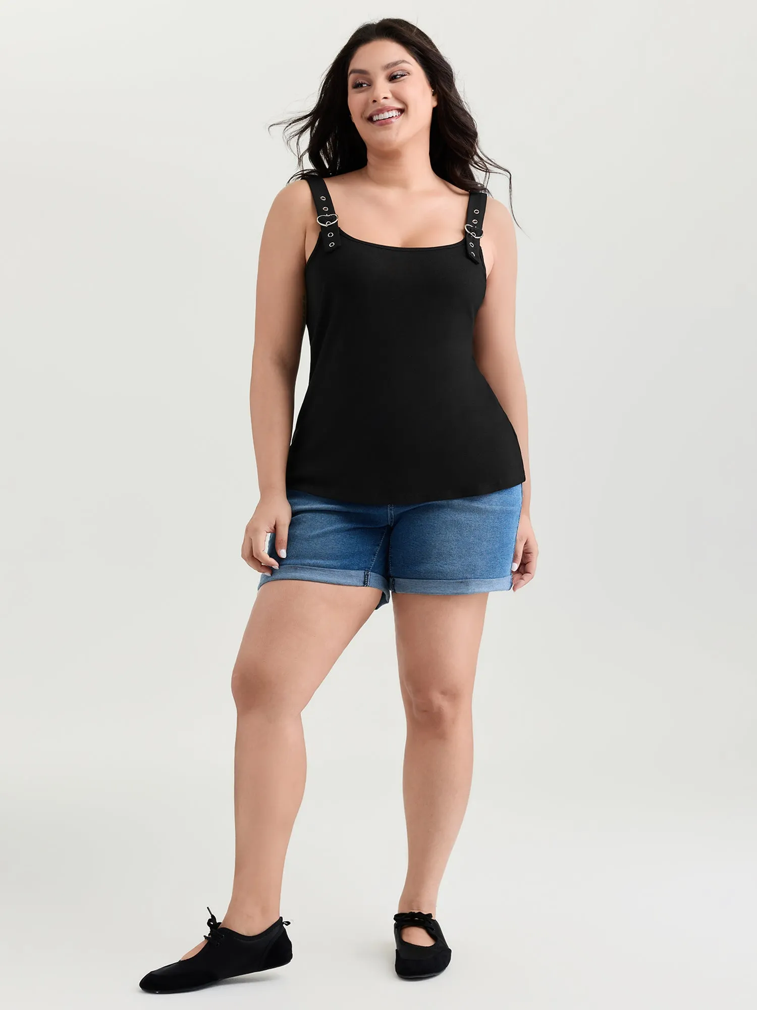 Supersoft Adjustable Shoulder Strap Plain Tank Top sold by Bloomchic product image thumbnail 3