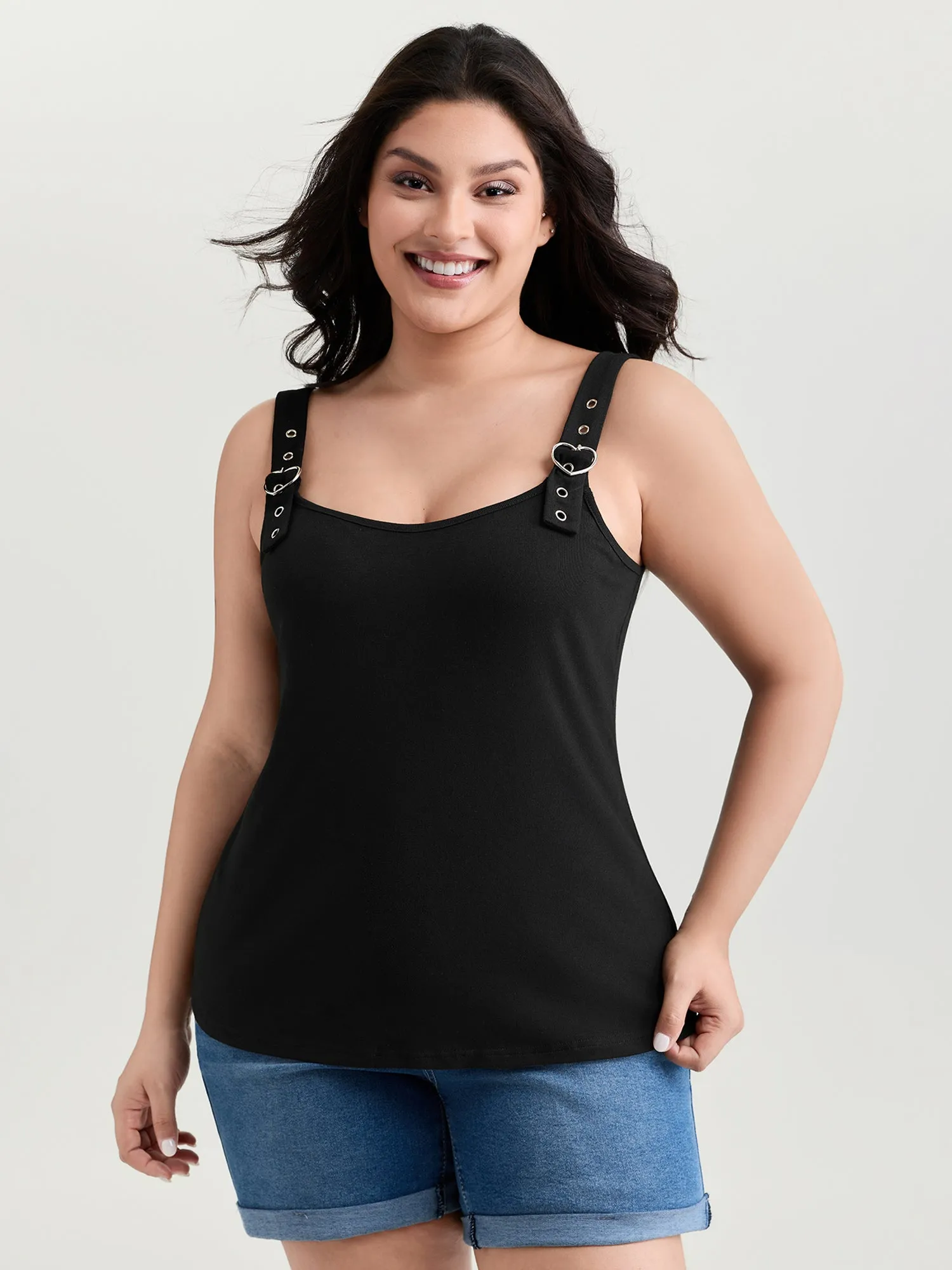 Supersoft Adjustable Shoulder Strap Plain Tank Top sold by Bloomchic product image thumbnail 2