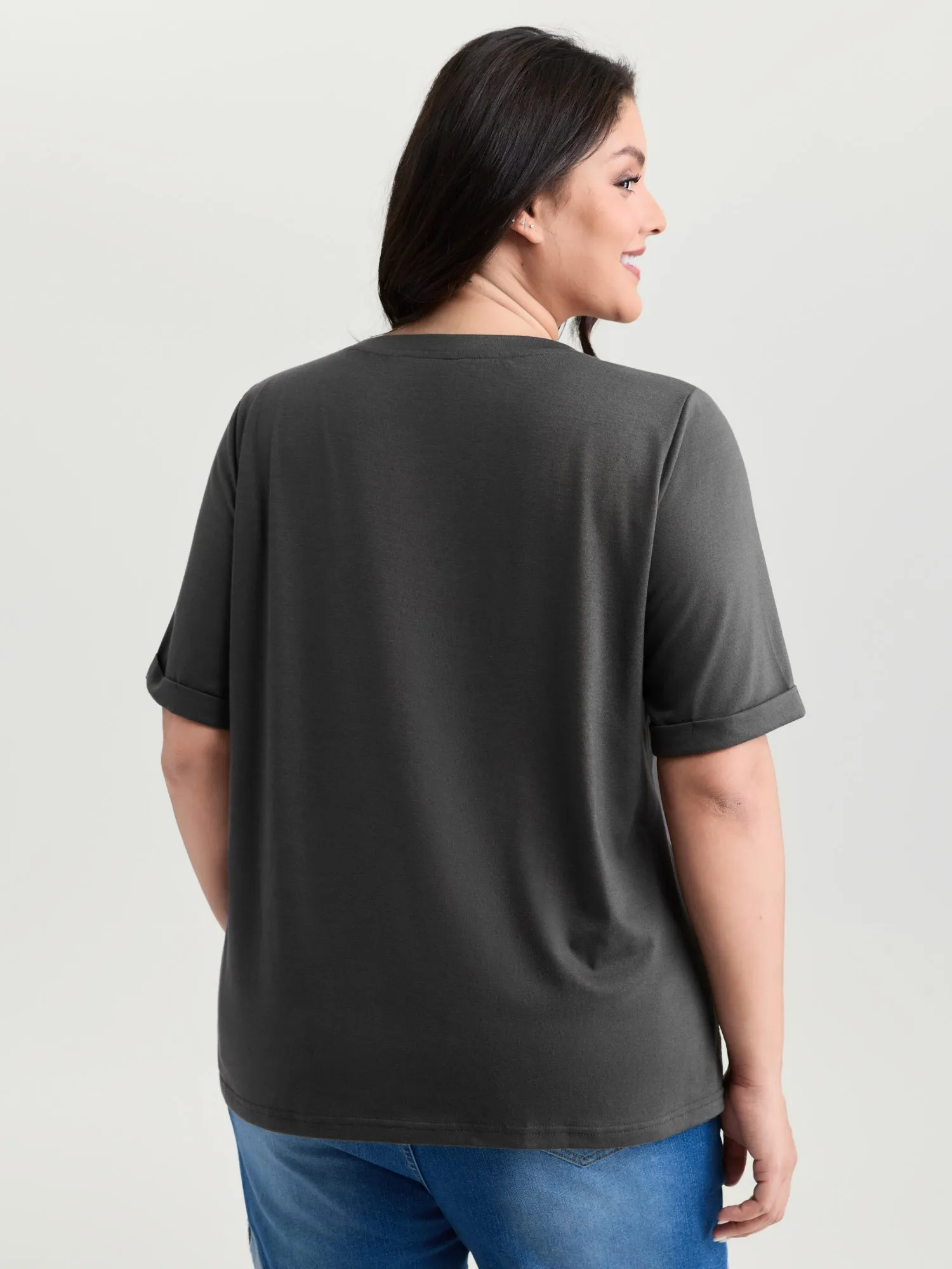 Supersoft Hot Fix Rhinestone T-Shirt sold by Bloomchic product image thumbnail 4