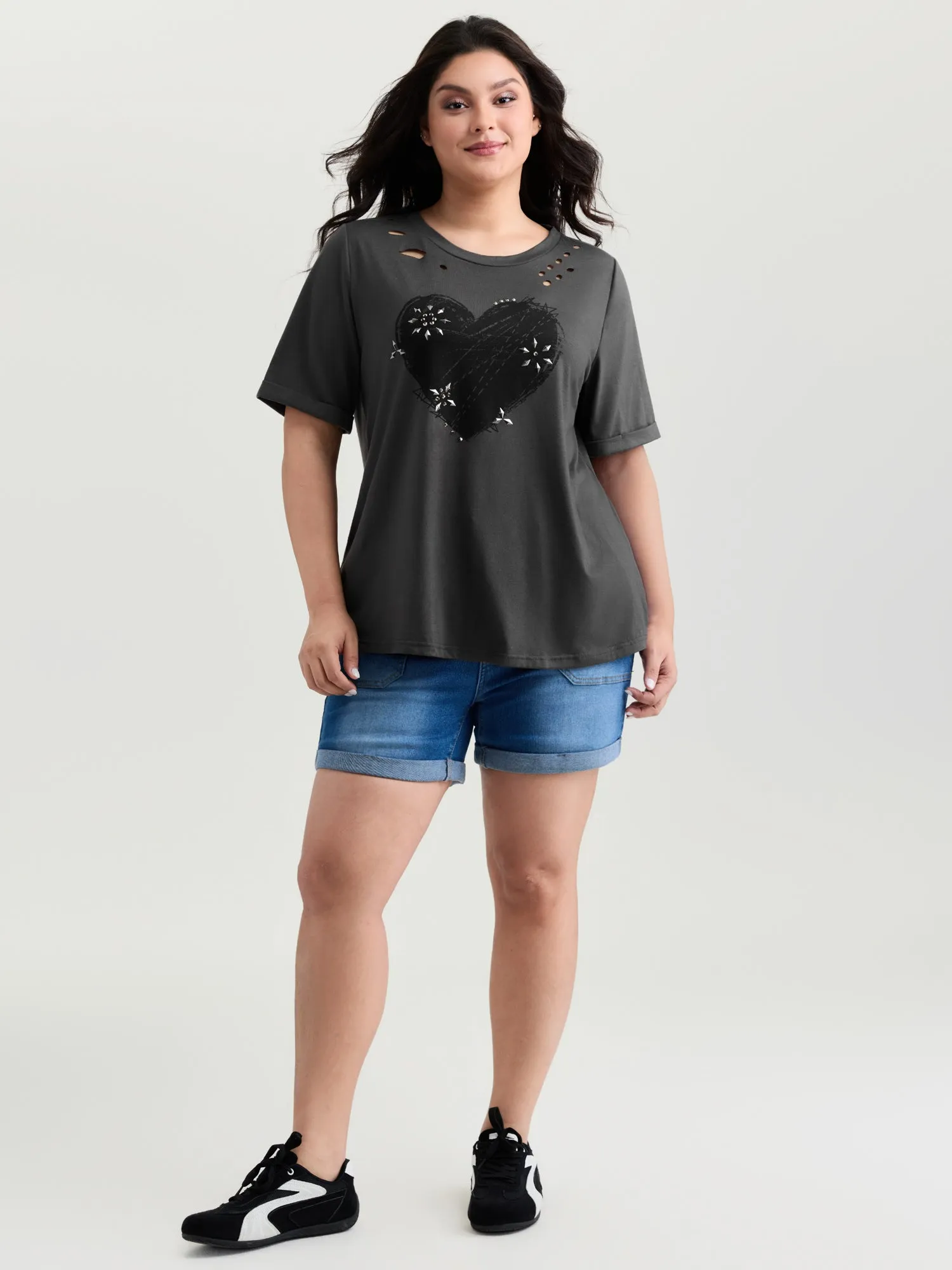 Supersoft Hot Fix Rhinestone T-Shirt sold by Bloomchic product image thumbnail 2