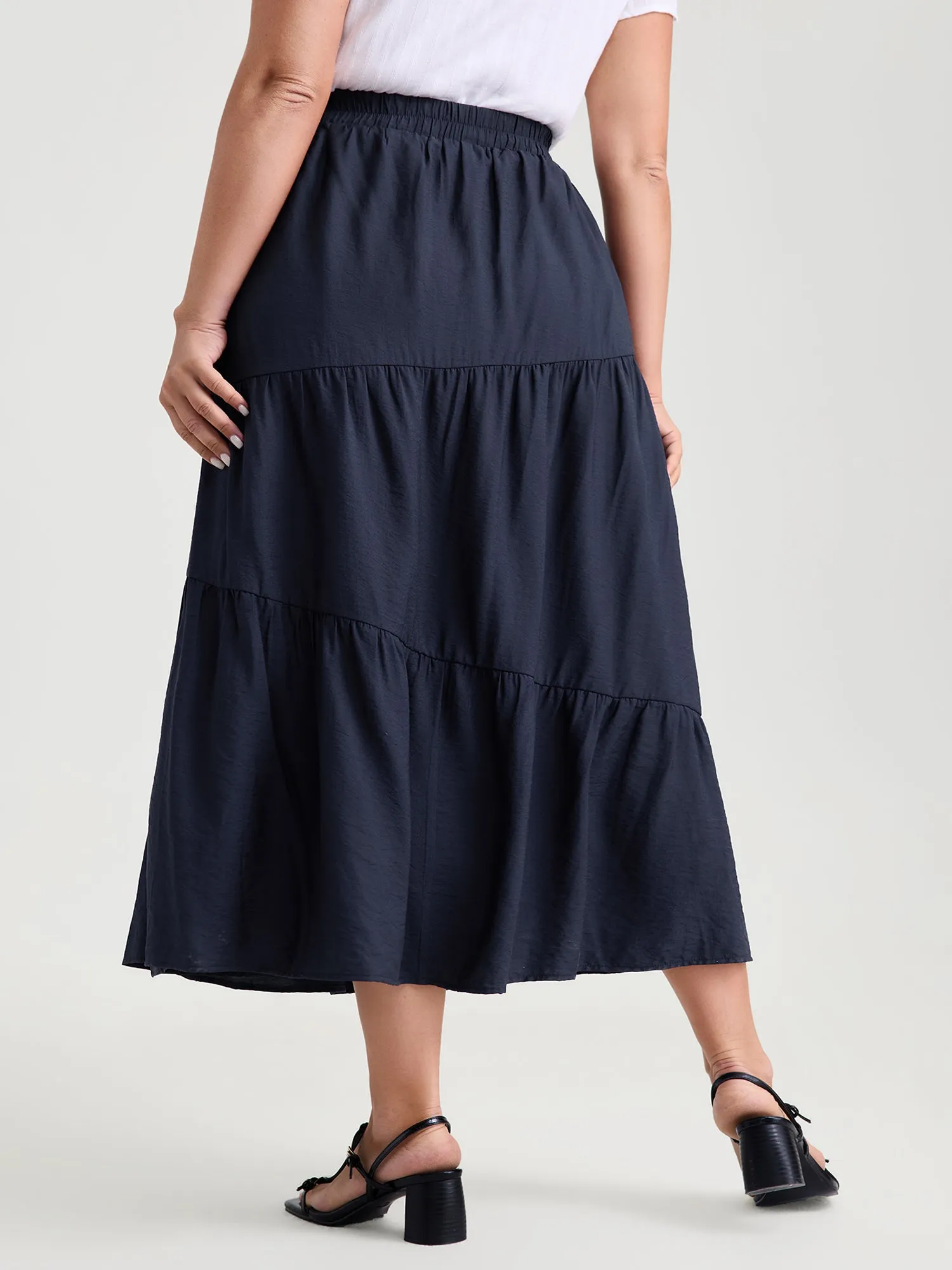 Asymmetrical Tiered Slim-Fit Maxi Dress sold by Bloomchic product image thumbnail 5