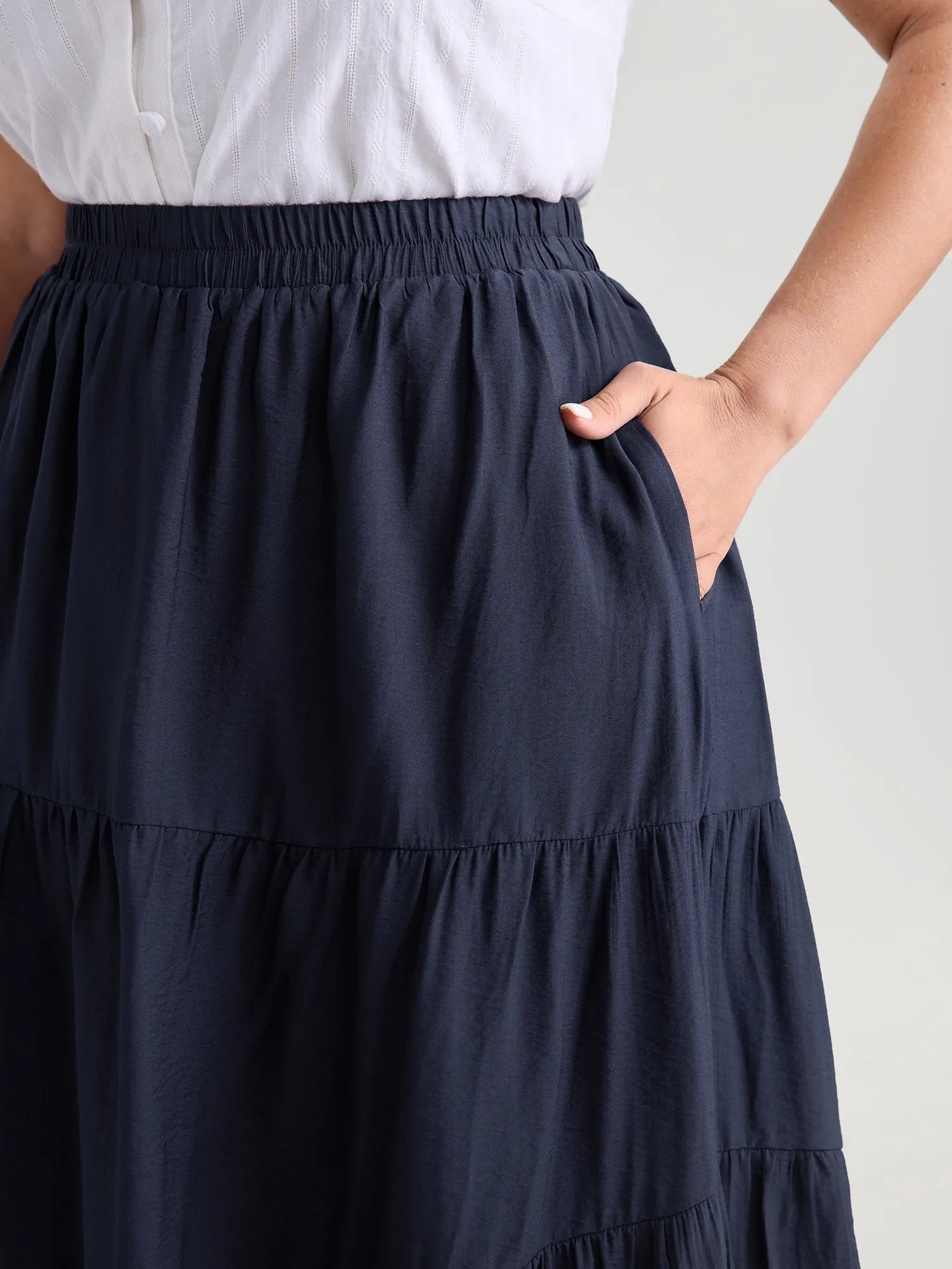 Asymmetrical Tiered Slim-Fit Maxi Dress sold by Bloomchic product image thumbnail 4