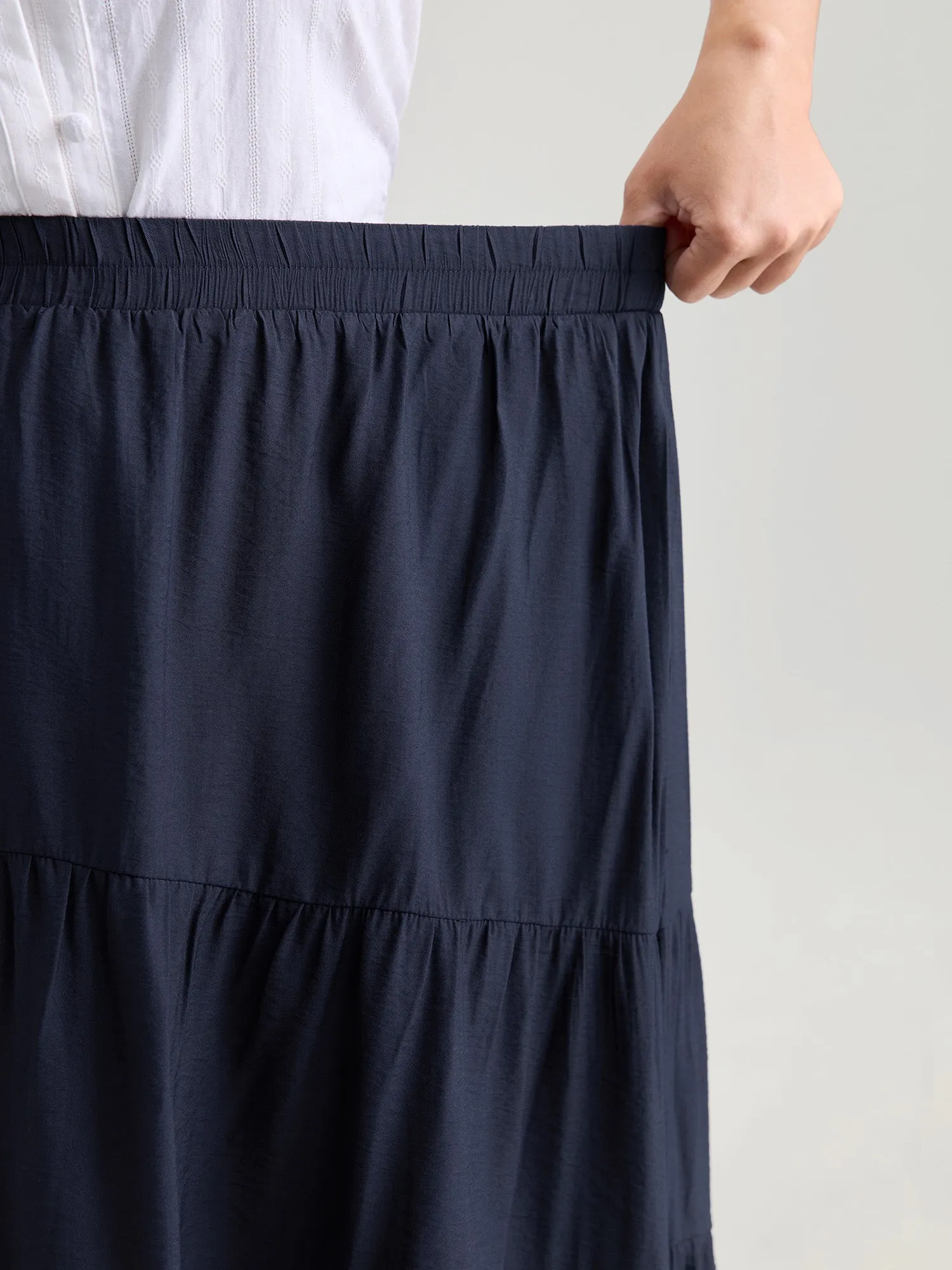 Asymmetrical Tiered Slim-Fit Maxi Dress sold by Bloomchic product image thumbnail 3