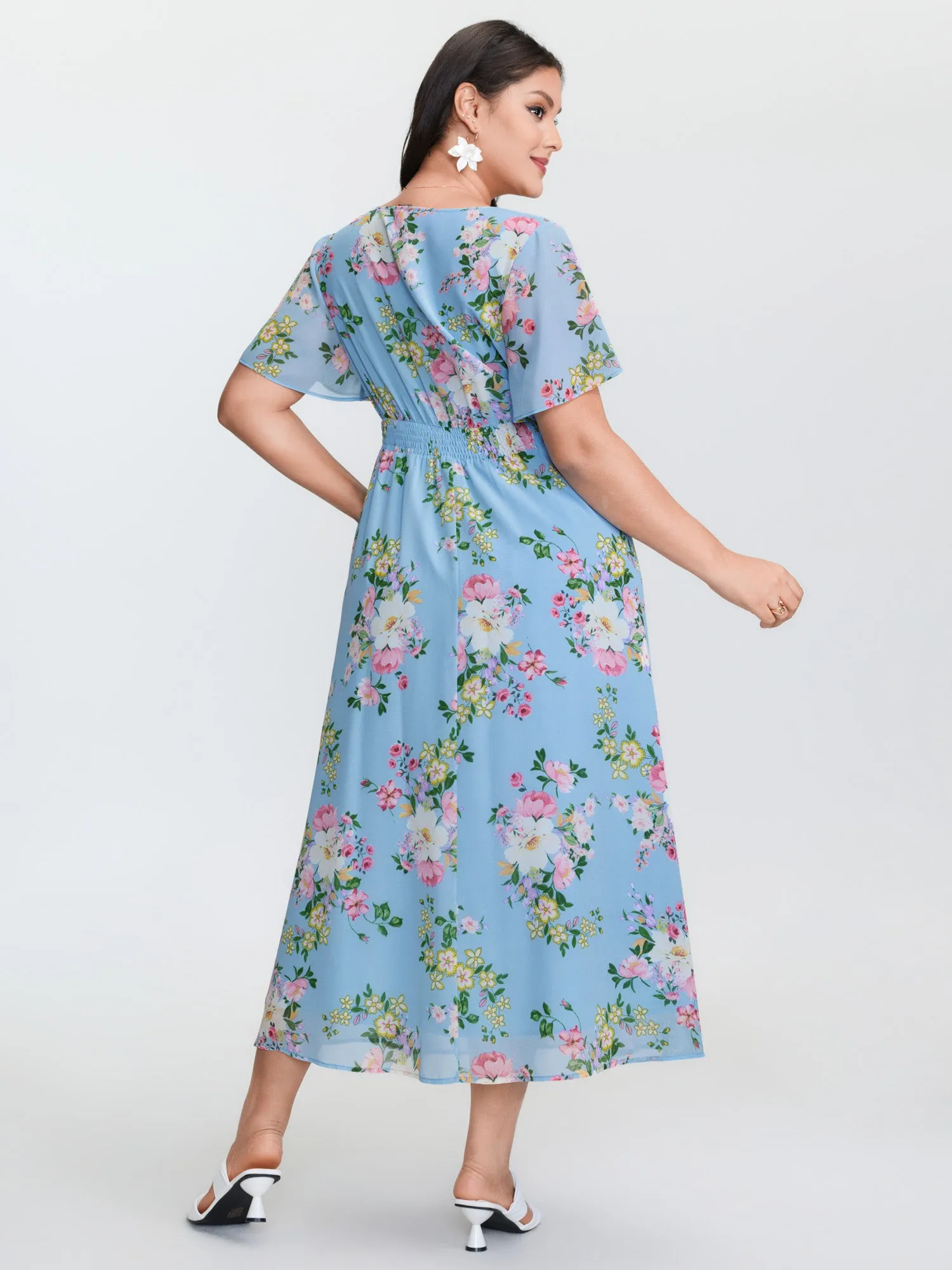 Elegant Floral Print Flowy Maxi Dress sold by Bloomchic product image thumbnail 4