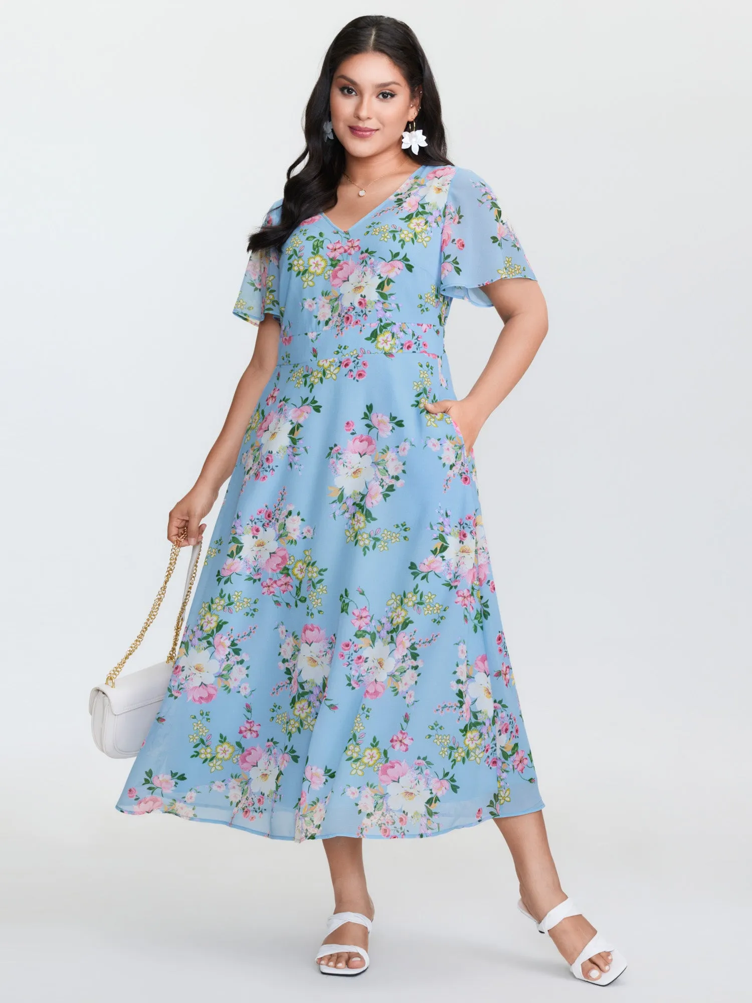 Elegant Floral Print Flowy Maxi Dress sold by Bloomchic