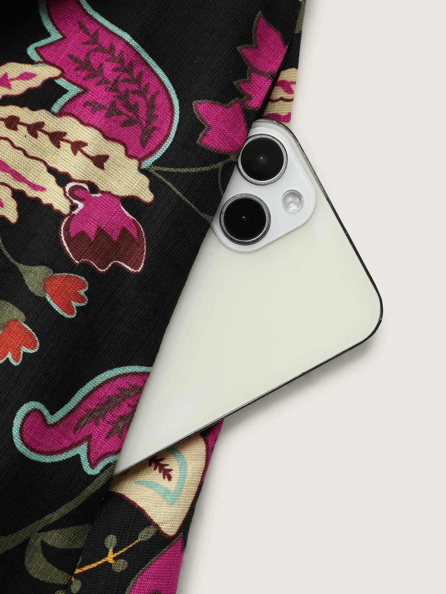 Vibrant Floral Print Ruffled Neckline Mini Dress sold by Bloomchic product image thumbnail 5