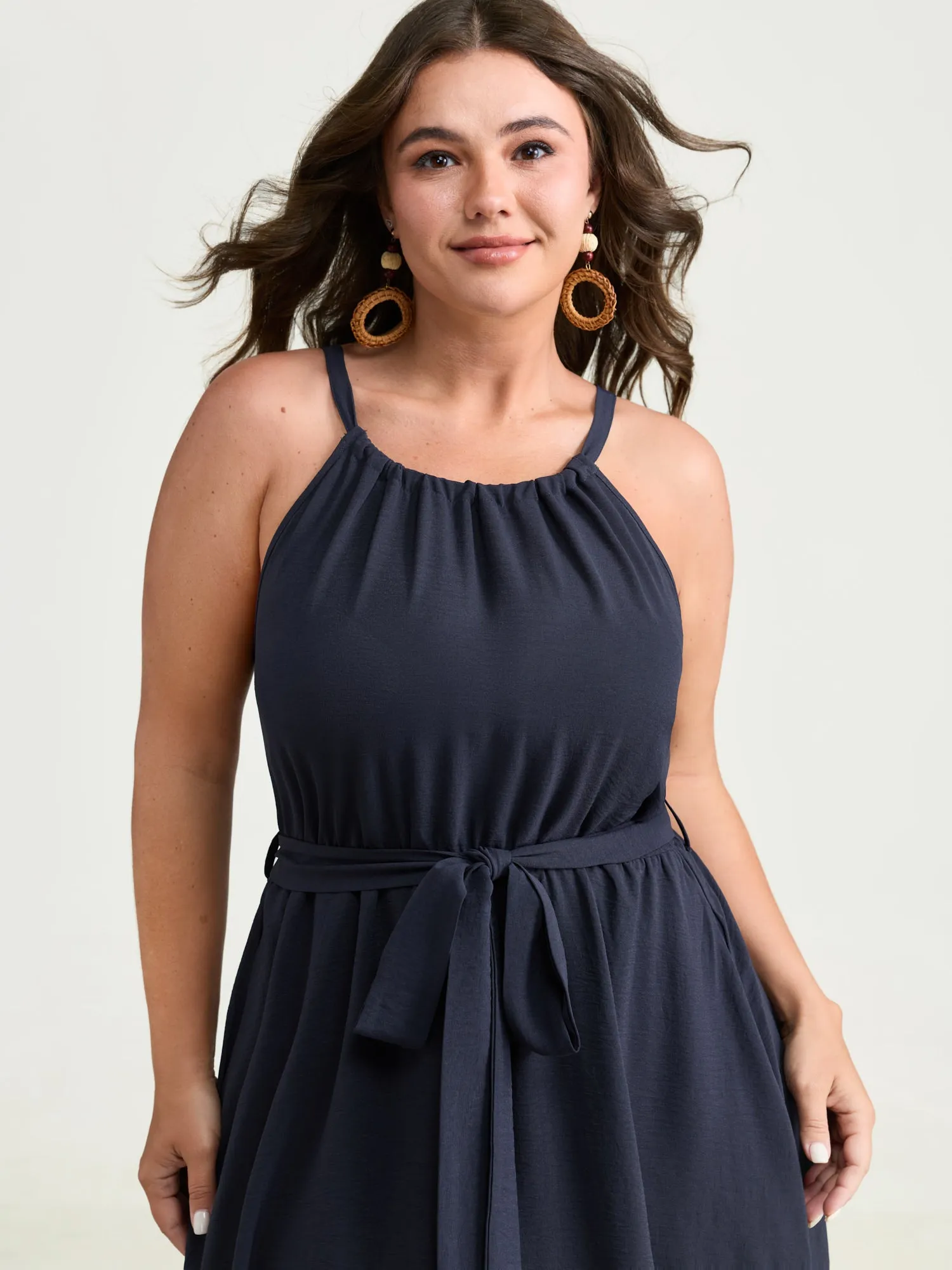 Colorful Boho Striped Hem Halter Neck Maxi Dress sold by Bloomchic product image thumbnail 2