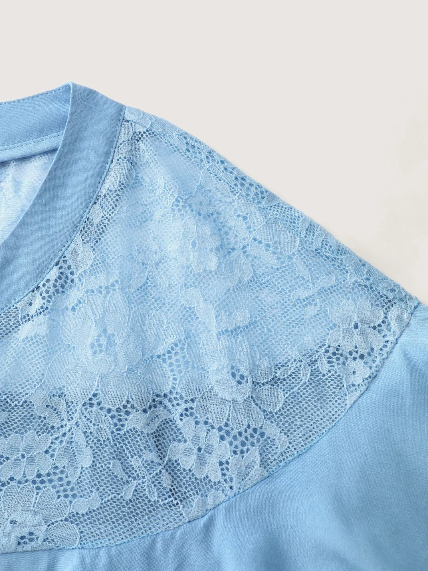 Sheer Ruffled Button Placket Blouse sold by Bloomchic product image thumbnail 5