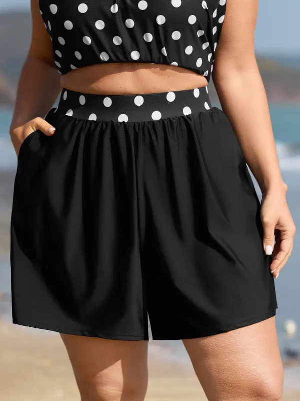 Polka Dot Waist Pocket Swim Bottoms made by Bloomchic