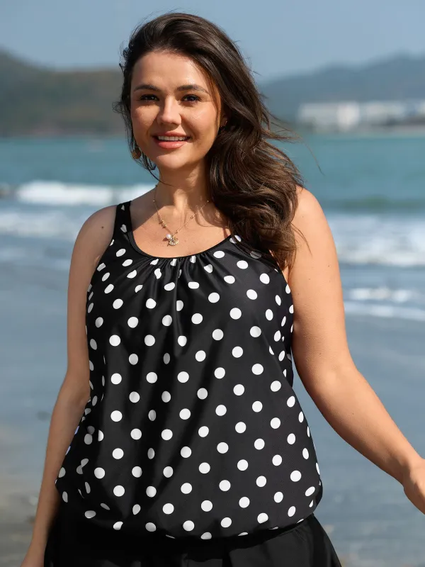 Classic Polka Dots Bust Support Swim Top made by Bloomchic