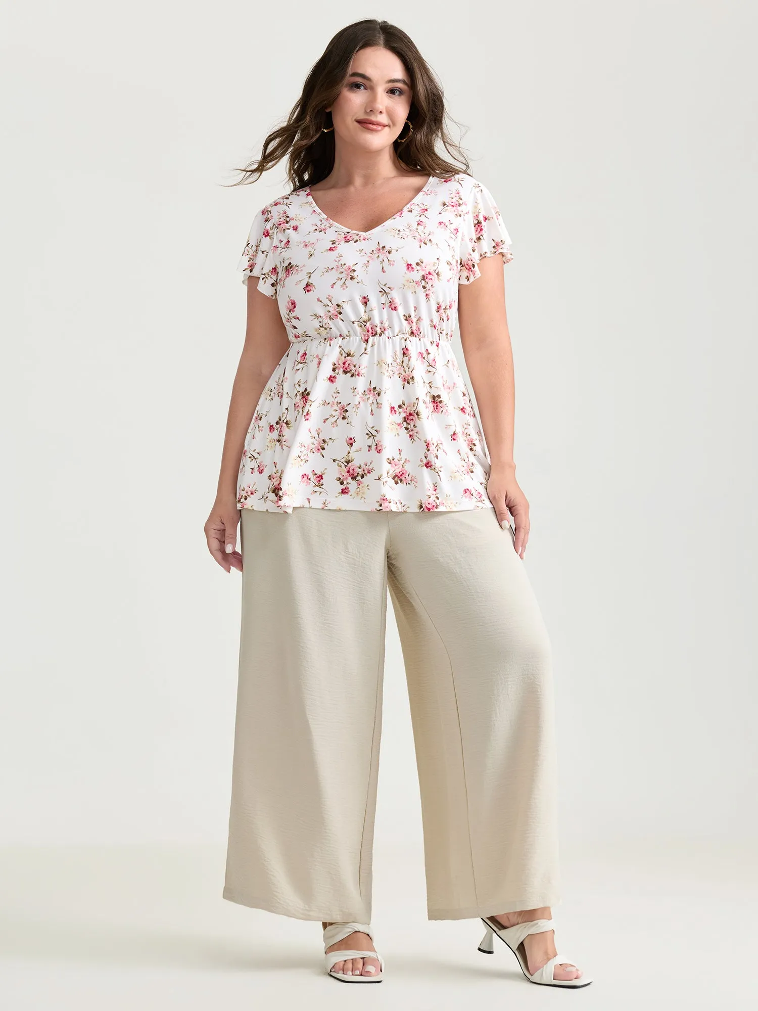 Cute Floral Print Stretchy Knit Top sold by Bloomchic product image thumbnail 4