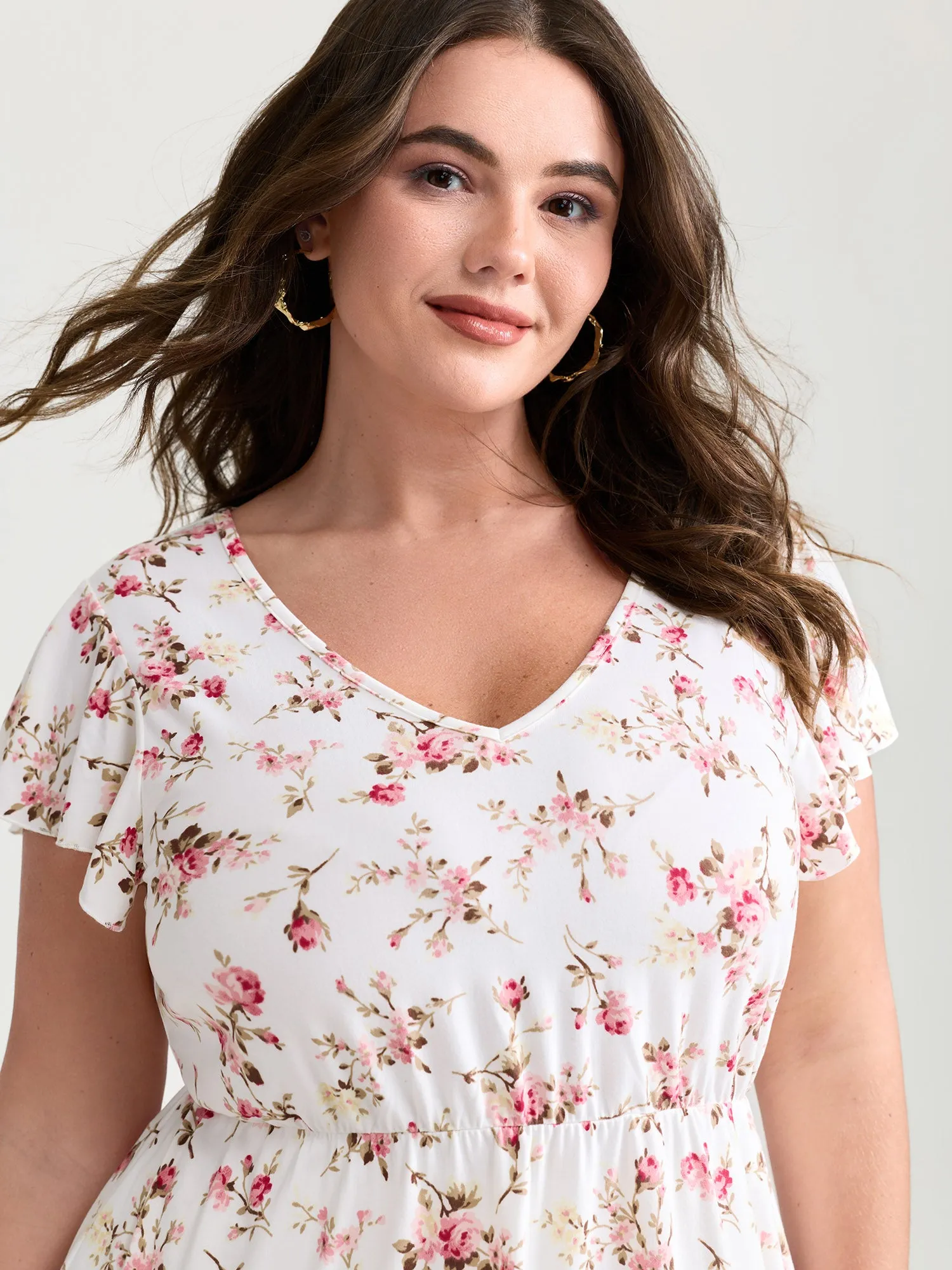 Cute Floral Print Stretchy Knit Top sold by Bloomchic product image thumbnail 2