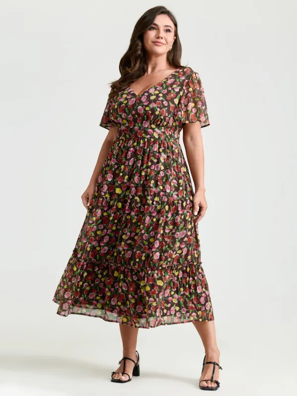 Vacation-Ready Floral Print Back-Tie Midi Dress made by Bloomchic