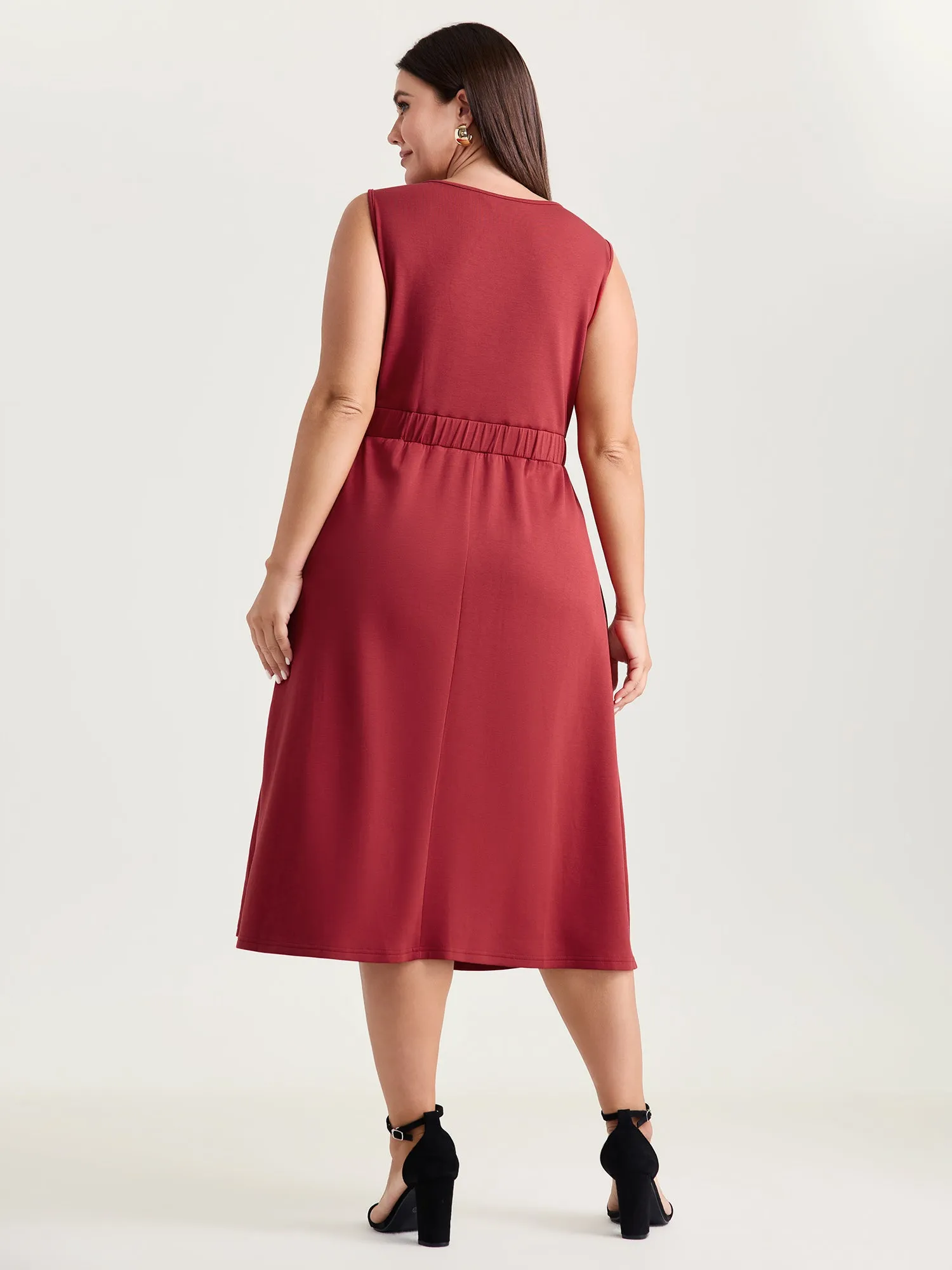 Elegant Knotted Side Pockets Midi Dress sold by Bloomchic product image thumbnail 4