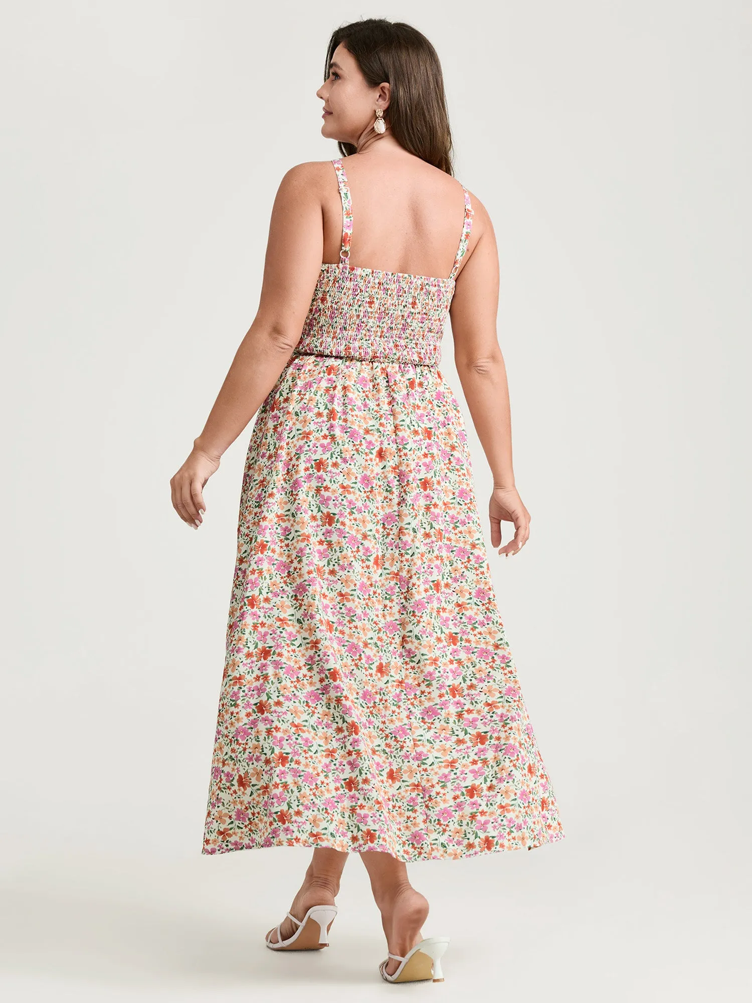 Floral Print Halter Neckline Flowy Maxi Dress sold by Bloomchic product image thumbnail 4