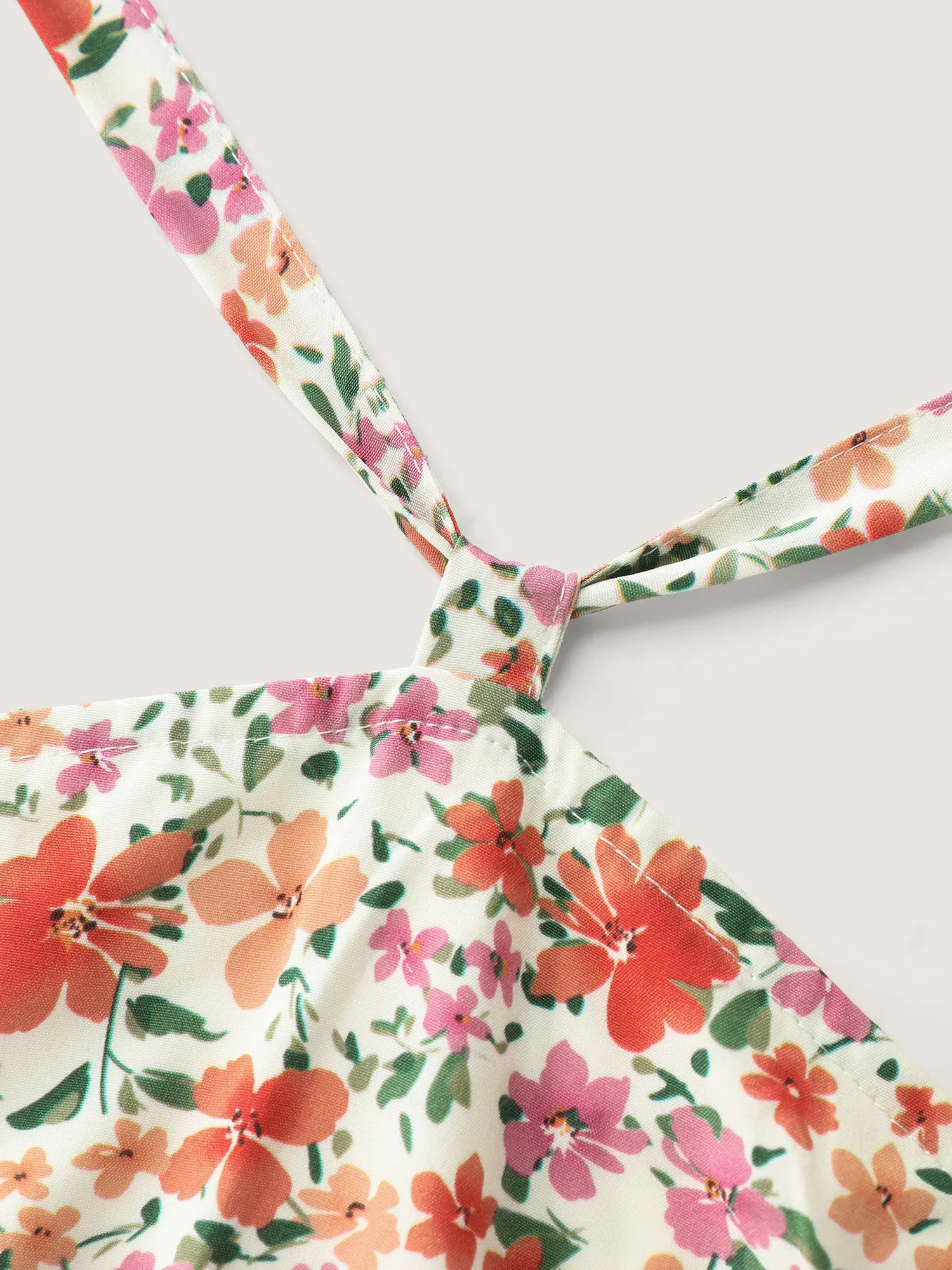 Floral Print Halter Neckline Flowy Maxi Dress sold by Bloomchic product image thumbnail 5