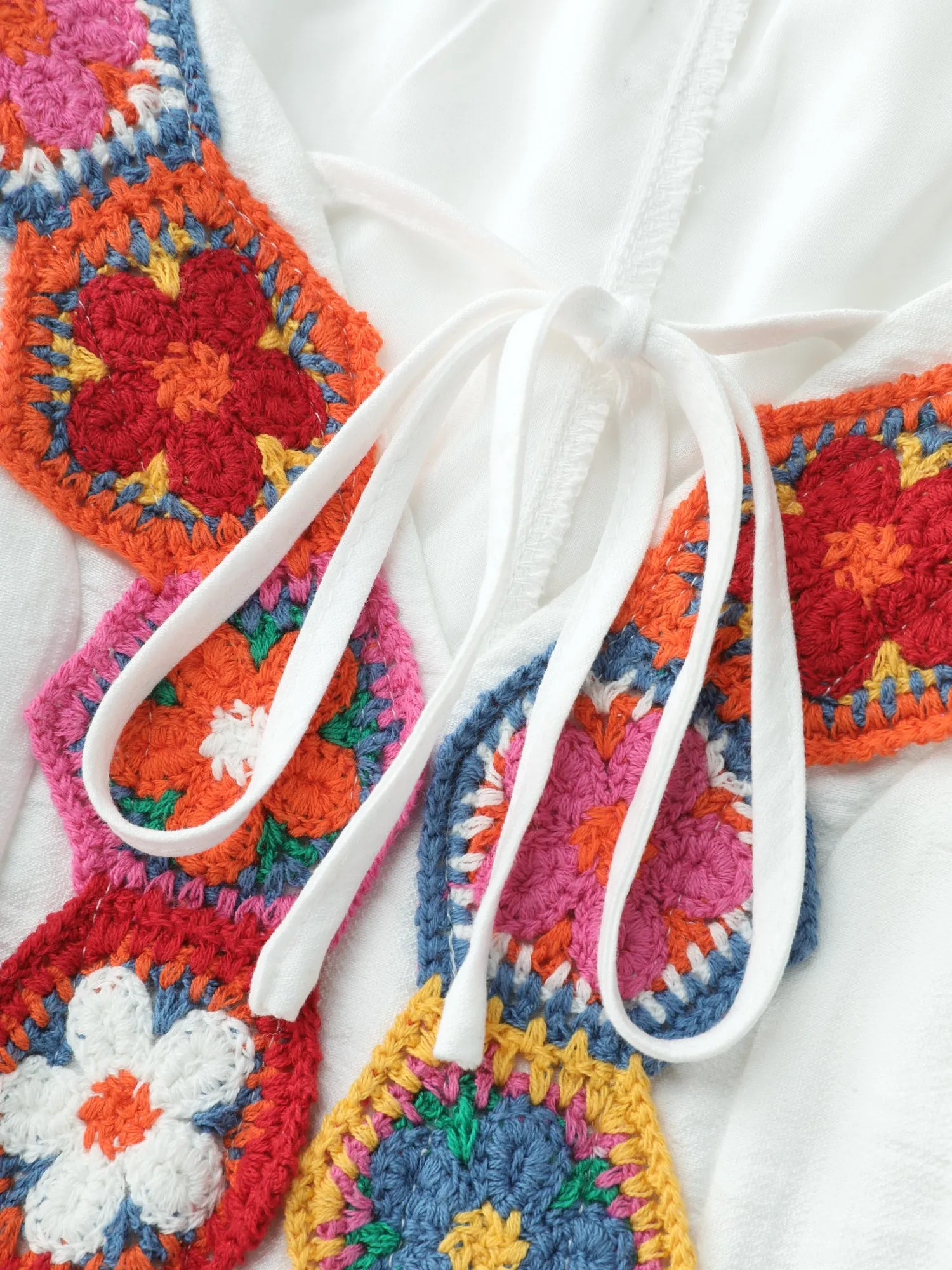 Colorful Floral Crochet Front Cami Midi Dress sold by Bloomchic product image thumbnail 5