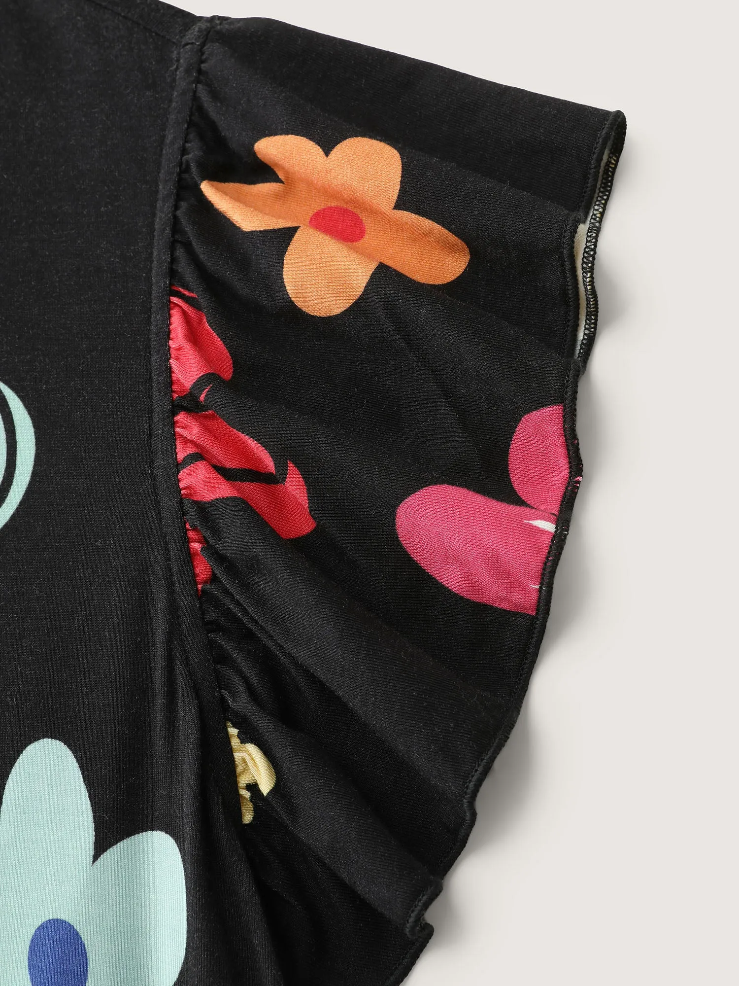 Bright Floral Print Flutter Sleeve Midi Dress sold by Bloomchic product image thumbnail 5