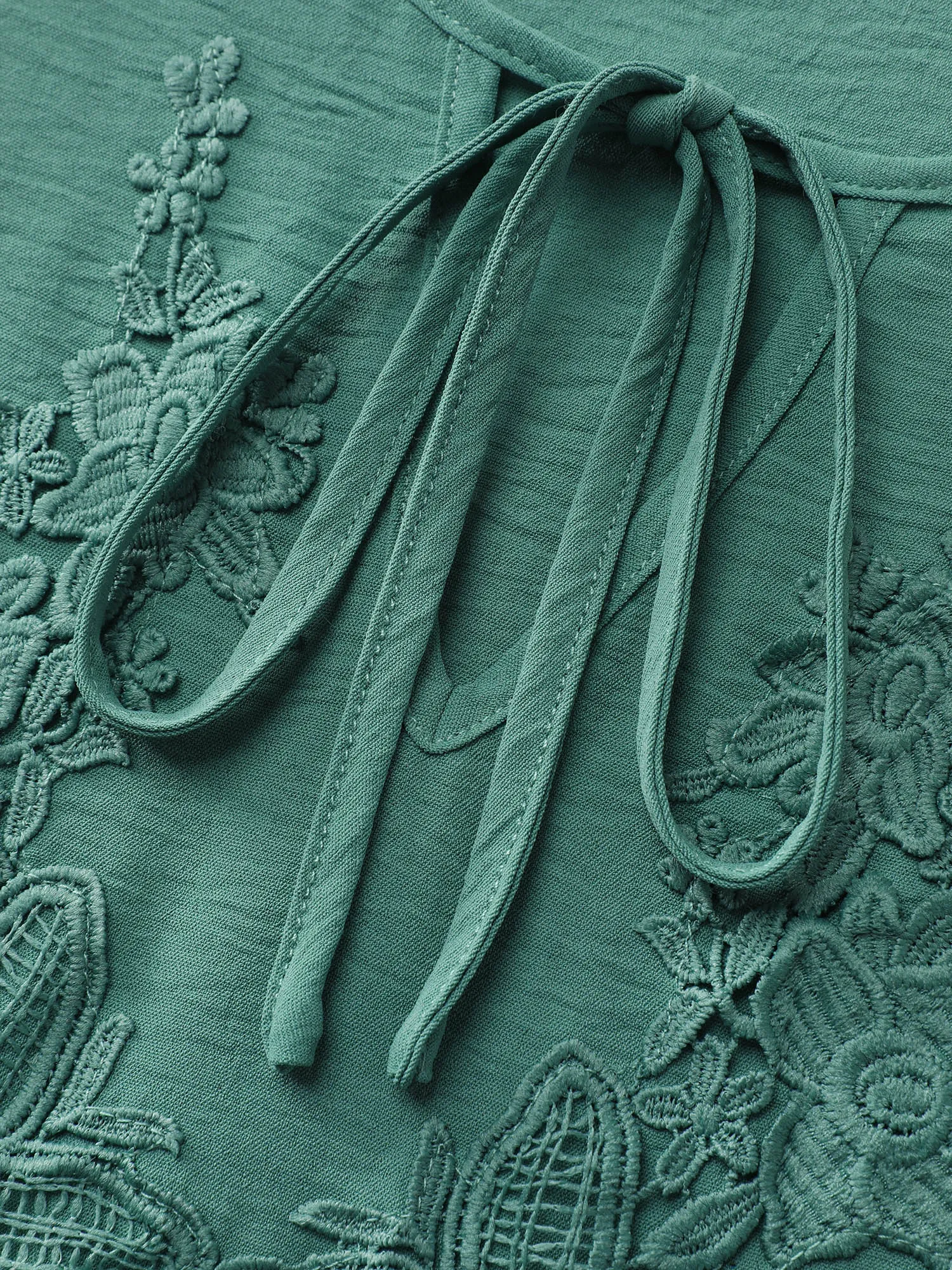 Floral Lace Trim Ruffled Hem Blouse sold by Bloomchic product image thumbnail 5