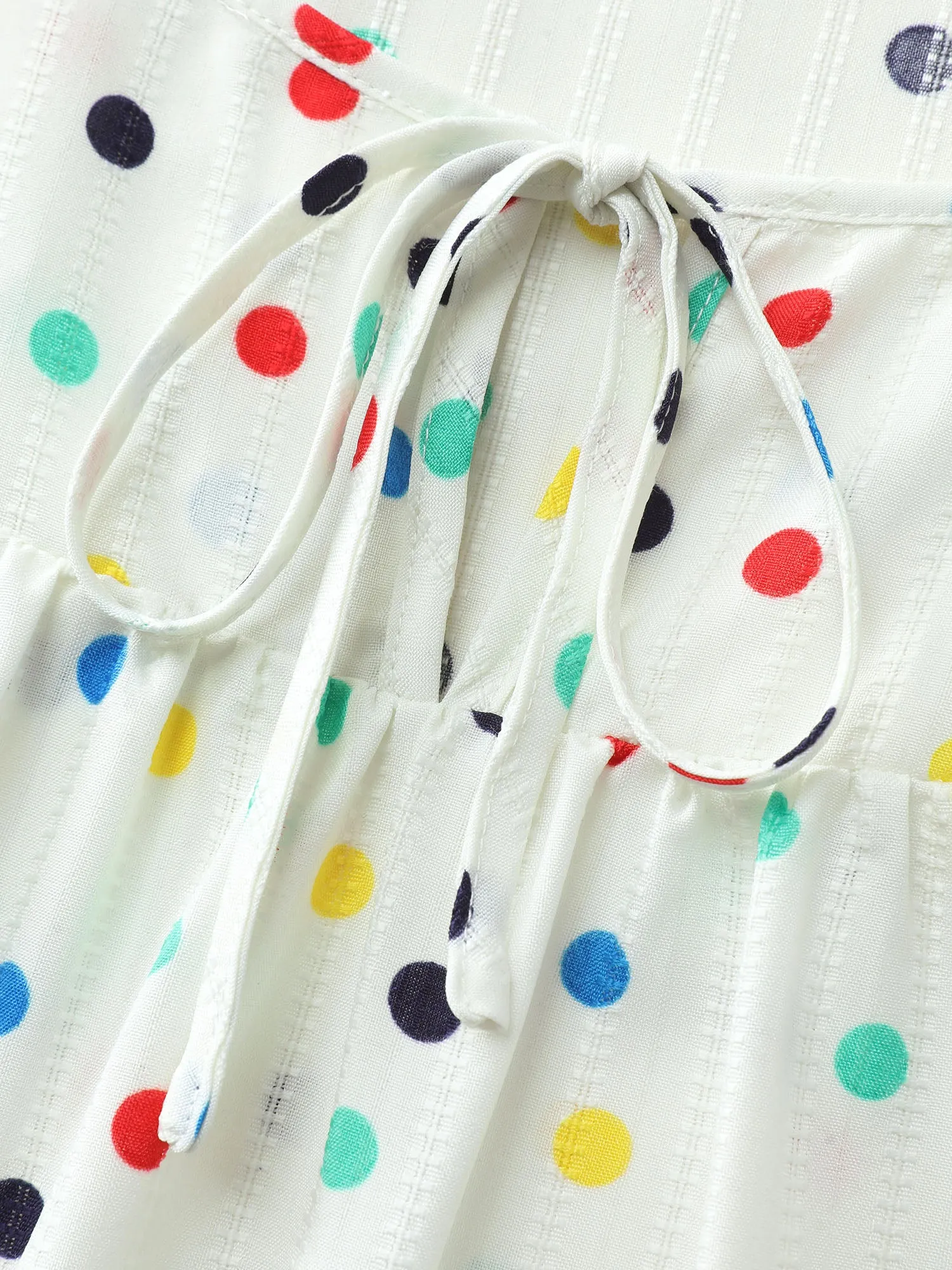 Colorful Polka Dots Drawstring Ruched Blouse sold by Bloomchic product image thumbnail 5